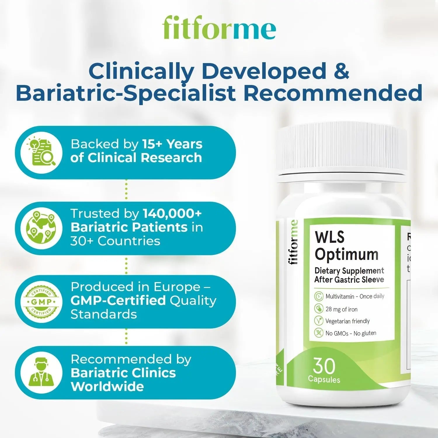 FitForMe Bariatric Multivitamin, Tailored for Gastric Sleeve Surgery – One-a-Day Capsule, 30-Day Supply, Easy-to-Swallow WLS Optimum Capsule FitForMe buy supplements canada