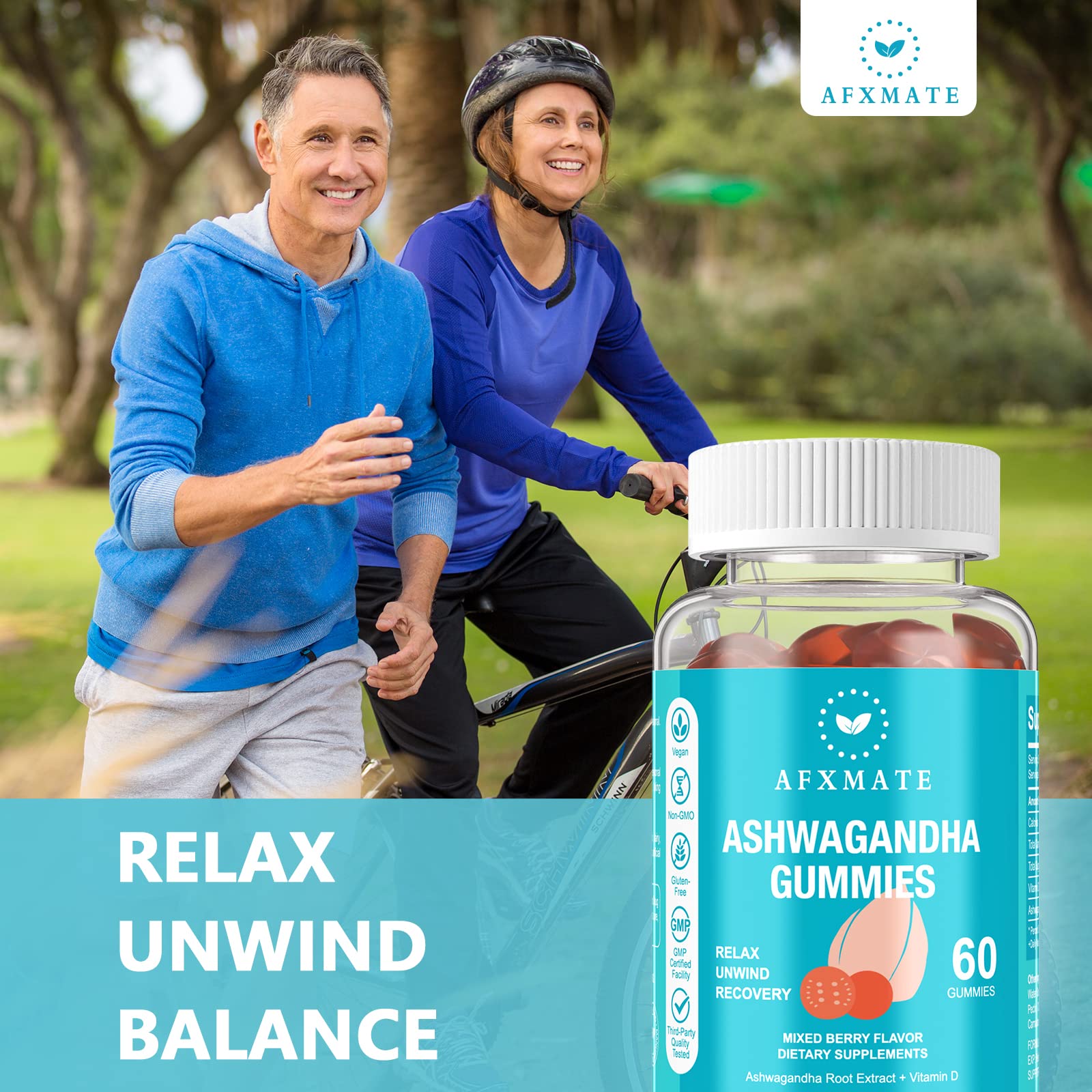 AFXMATE Ashwagandha Gummies & Vitamin D Gummies for Men & Women 120 Count Aswangdha Supplement (Non-GMO, Sugar Free & Gluten Free) AFXMATE buy supplements canada
