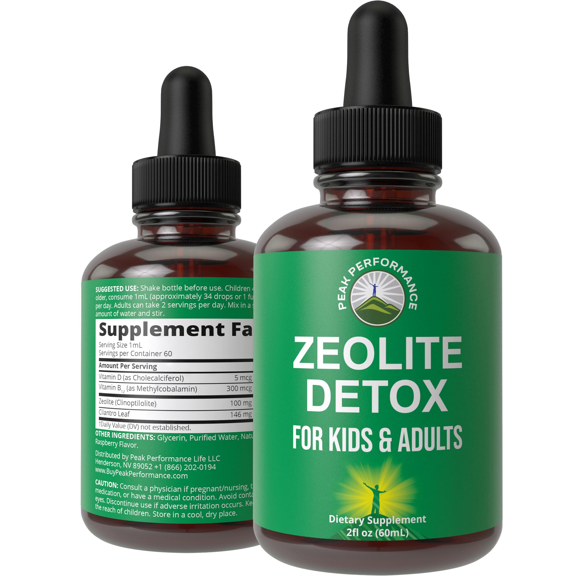 Zeolite Detox for Kids & Adults with Cilantro. Volcanic Mineral from Idaho USA. Zeolite Clinoptilolite Liquid Drops Gentle Cleanse Supplement with Vitamins B12 & D. Support Focus, Energy, Gut, Speech Peak Performance buy supplements canada