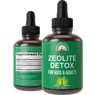 Zeolite Detox for Kids & Adults with Cilantro. Volcanic Mineral from Idaho USA. Zeolite Clinoptilolite Liquid Drops Gentle Cleanse Supplement with Vitamins B12 & D. Support Focus, Energy, Gut, Speech Peak Performance buy supplements canada