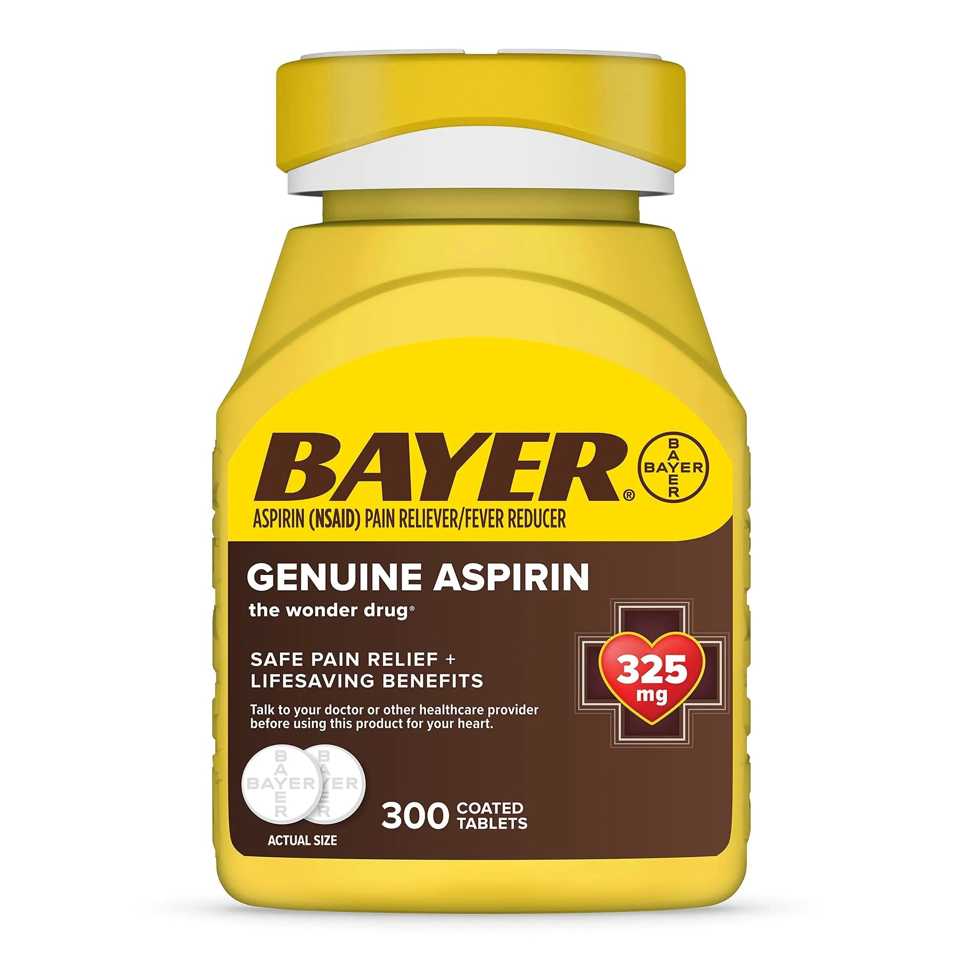 Bayer Genuine Aspirin 325 mg, Coated Tablets for Headache Relief, Multi-Symptom Pain Reliever and Fever Reducer, Pain Relief Tablets for Tooth and Muscle Pain, Backache, 300 Ct Bayer buy supplements canada