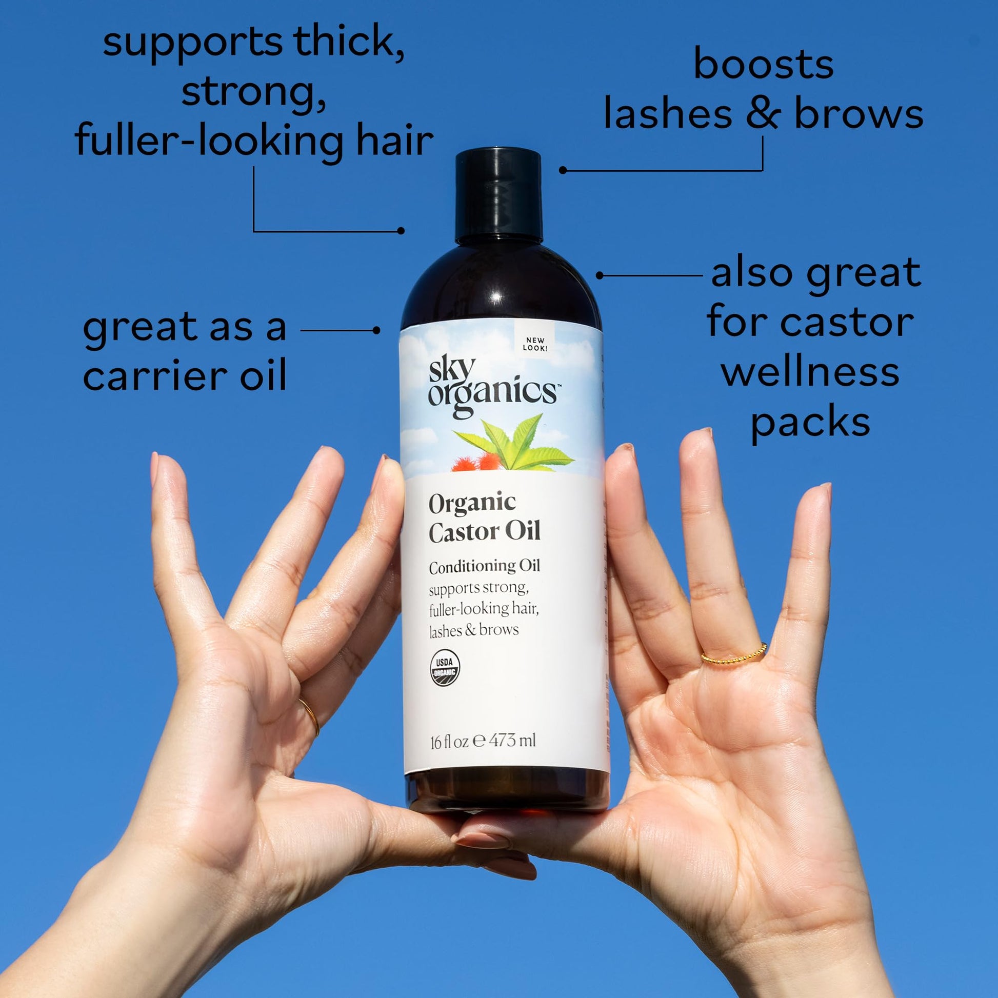 Sky Organics Castor Oil (2x16oz) USDA Organic Cold-Pressed Unrefined100% Pure Sky Organics buy supplements canada