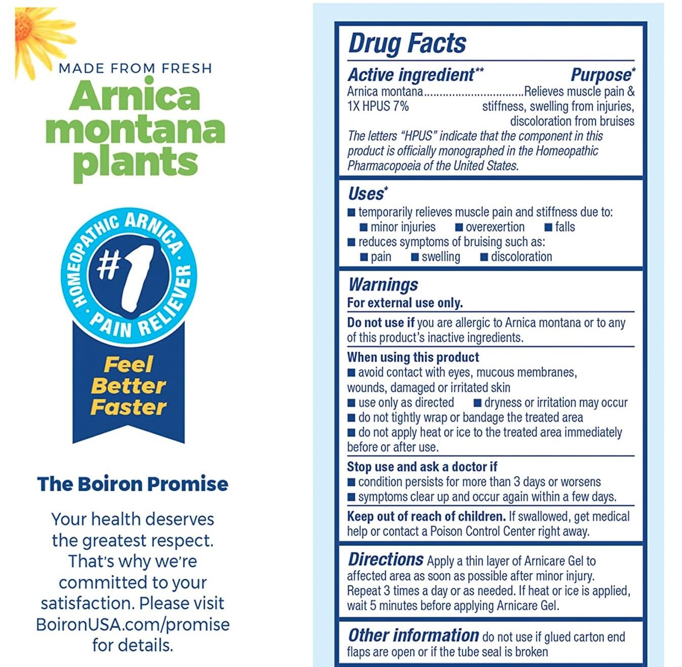 Boiron Arnicare 4.2oz Gel (Pack of 2) - Soothing Relief - Muscle & Joint Pain, Bruises, Swelling - Fragrance-Free Boiron buy supplements canada