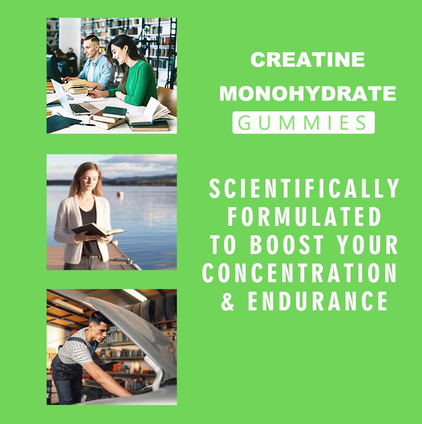 Riyuetian Creatine Monohydrate Gummies, Creatine for Men & Women, Chewable Creatine for Enhancing Focus and Endurance, 5g Creatine per Serving, Sugar-Free, 60 Count Riyuetian buy supplements canada