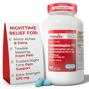 TIME-Cap Labs 400 Caplets Extra Strength Acetaminophen 500mg PM & Diphenhydramine HCl 25mg - PM Pain Reliever & Sleep Aid, Helps with Occasional Headaches & Minor Aches & Pains TIME-CAP LABS, INC. buy supplements canada