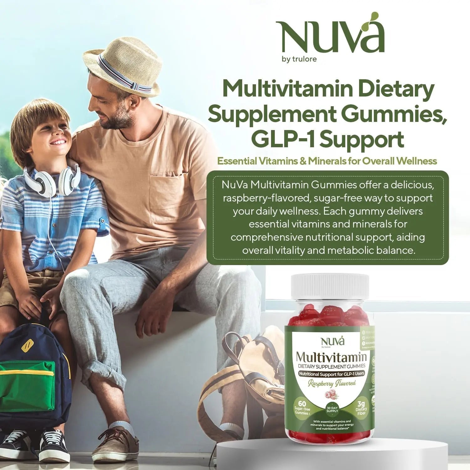NuVa GLP-1 Support Multivitamin Gummies for Men & Women: Raspberry, Sugar-Free, 3g Fiber for Digestion & Gut Health NuVa buy supplements canada