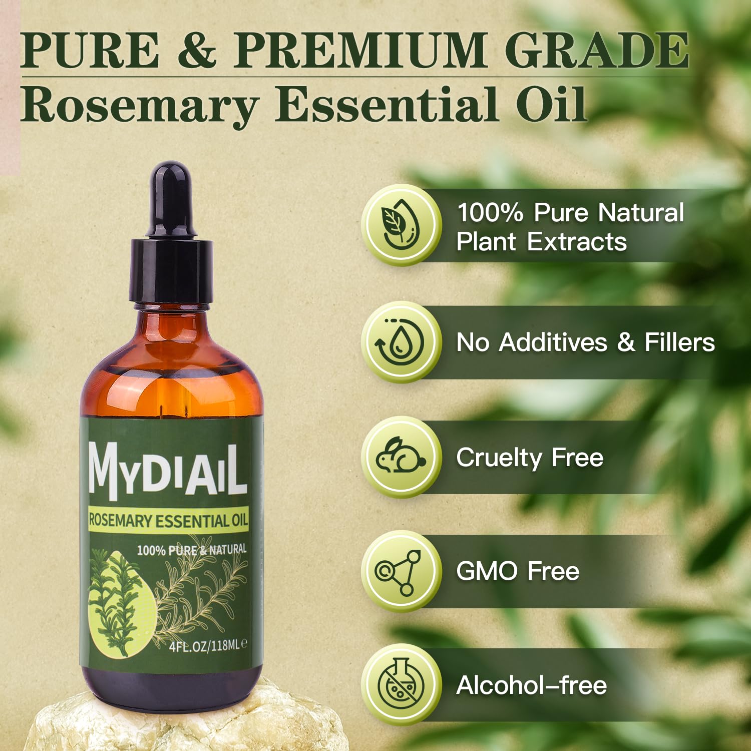 MYDIAIL Rosemary Essential Oil 4oz Pure Rosemary Oil 100% Natural Premium Essential Oil MYDIAIL buy supplements canada