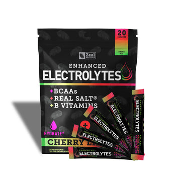 Enhanced Powder Stick Packs (Cherry Limeade- 20 Packets) Sugar Free + BCAA B Zeal Naturals buy supplements canada