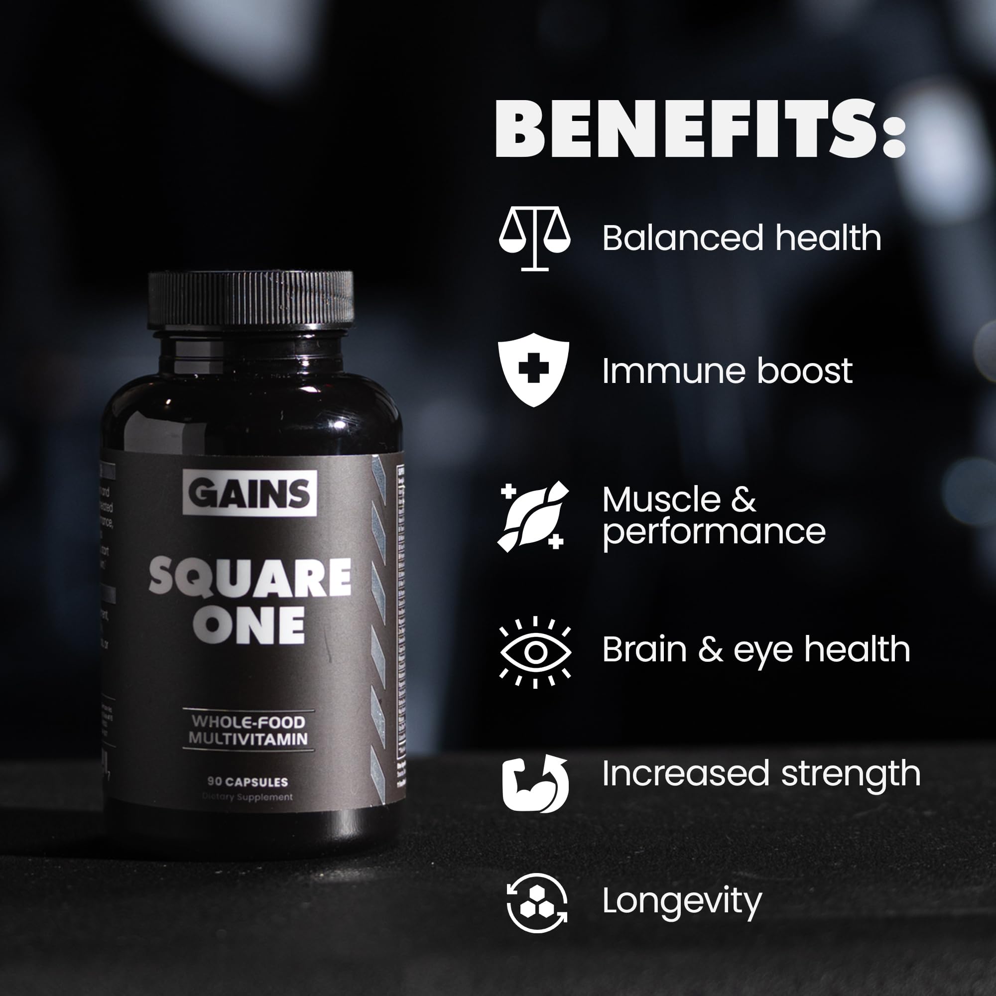 Gains in Bulk Square 1 Multivitamin and Mineral Supplement for Women and Men, Vitamins, Digestive Enzymes and Organic Minerals for Muscle Health, Performance and Immune Support, 90 Capsules GAINS IN BULK GAINSINBULK.COM buy supplements canada