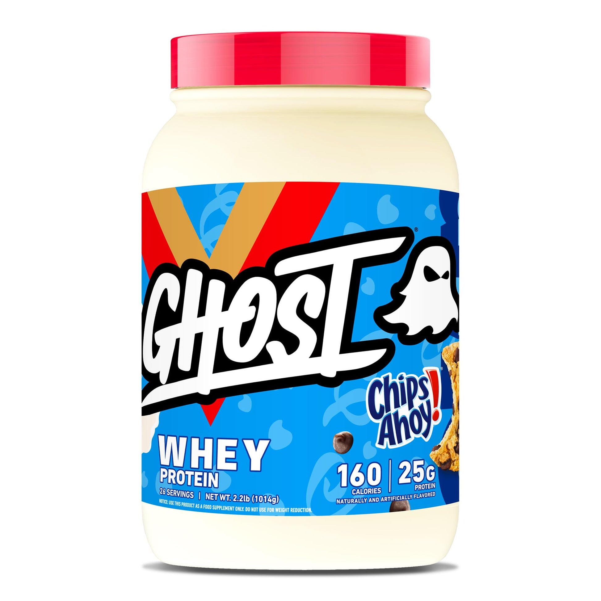 GHOST Whey Protein Powder, Chips Ahoy! - 2LB, 25G of Protein - Whey Protein Blend - ­Post Workout Fitness & Nutrition Shakes, Smoothies, Baking & Cooking - Cookie Pieces Inside GHOST buy supplements canada