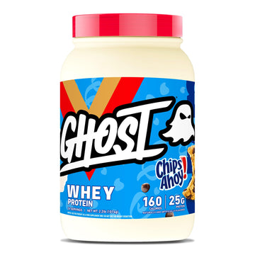 GHOST Whey Protein Powder, Chips Ahoy! - 2LB, 25G of Protein - Whey Protein Blend - ­Post Workout Fitness & Nutrition Shakes, Smoothies, Baking & Cooking - Cookie Pieces Inside GHOST buy supplements canada