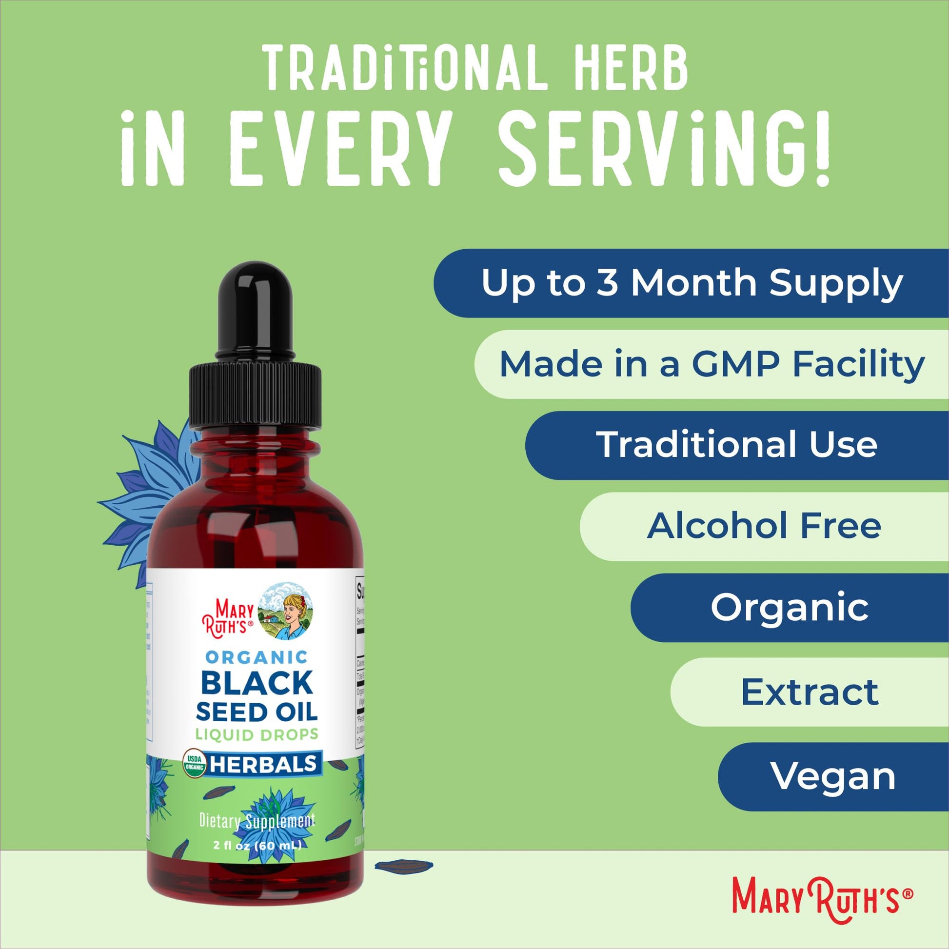 MaryRuth Organics Black Seed Oil Liquid Drops Cold Pressed | 3 Month Supply | USDA Organic Black Cumin Seed Oil | Immune Support | Respiratory Health | Sugar&Gluten Free | Vegan | Non-GMO | 2 Fl Oz MARYRUTH'S buy supplements canada