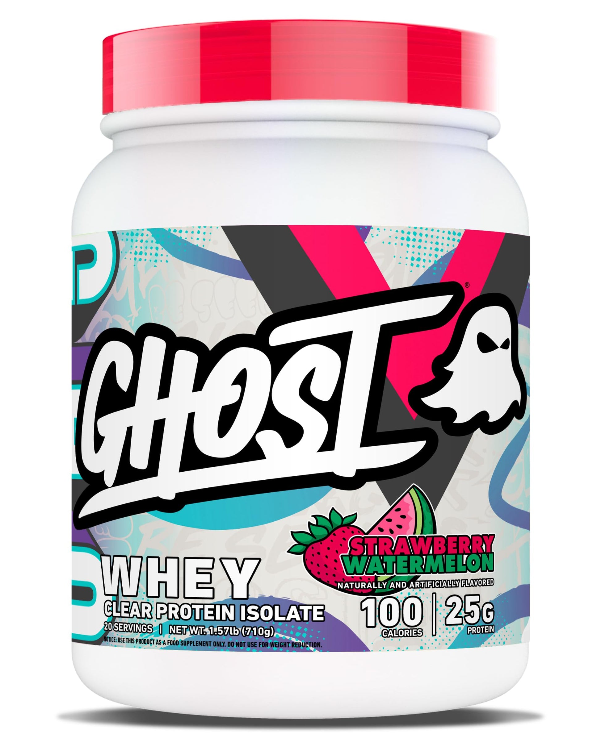 GHOST Clear Whey Isolate Protein Powder, Strawberry Watermelon - 1.57 LB Tub, 25G of Whey Protein - Post Workout Drink for Muscle Gain & Recovery – Sugar Free, Soy Free & Zero Fat, 20 Servings GHOST buy supplements canada