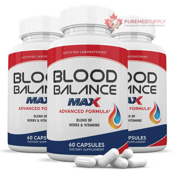 Justified Laboratories (3 Pack) Blood Balance Max 1295MG Supplement Pills 180 Capsules Justified Laboratories buy supplements canada