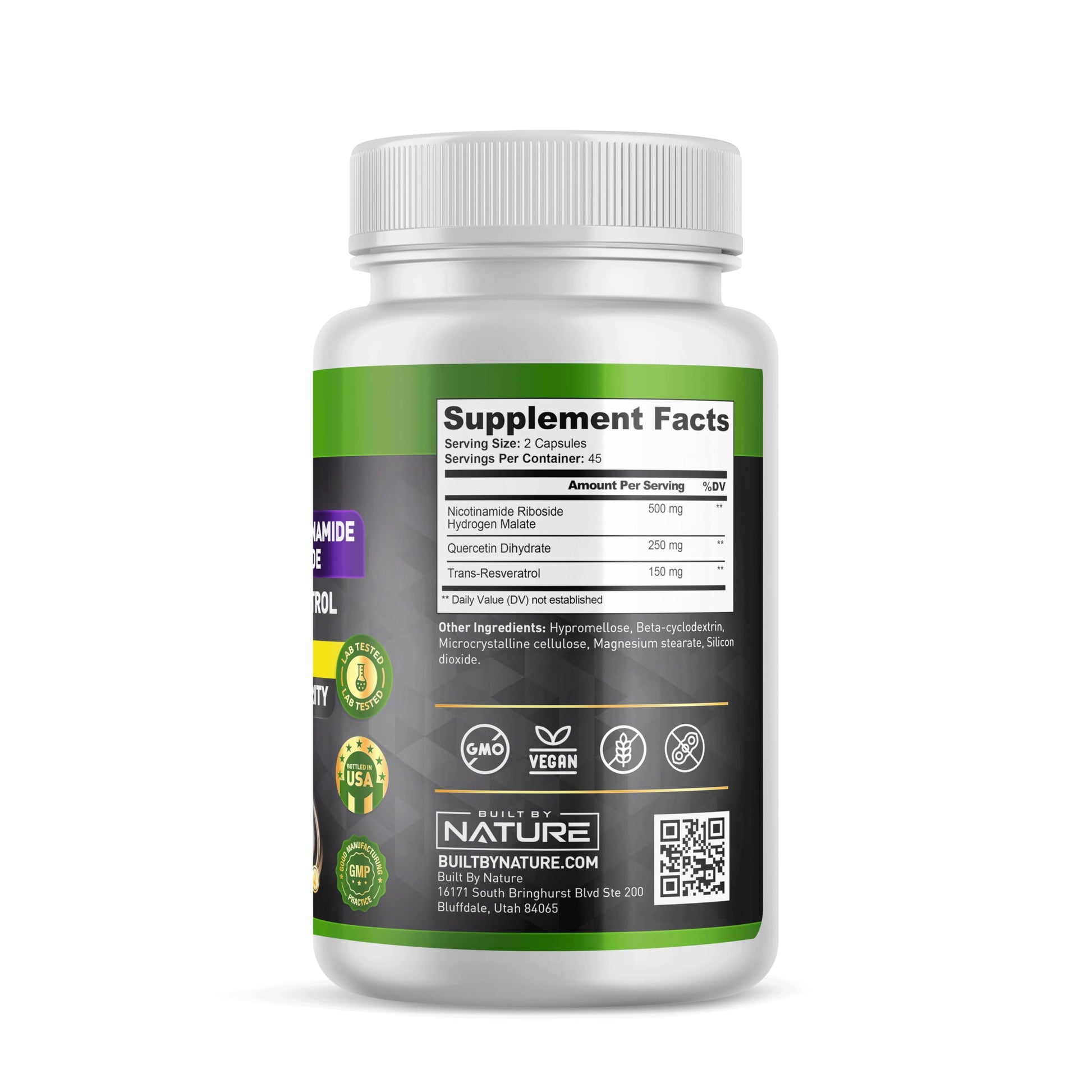 Built by Nature NAD Supplement – NAD+ Nicotinamide Riboside with Resveratrol & Quercetin 900mg Formula – NMN Alternative Supplement for Energy, Cellular Health & Anti-Aging – 90 Capsules Built by Nature buy supplements canada