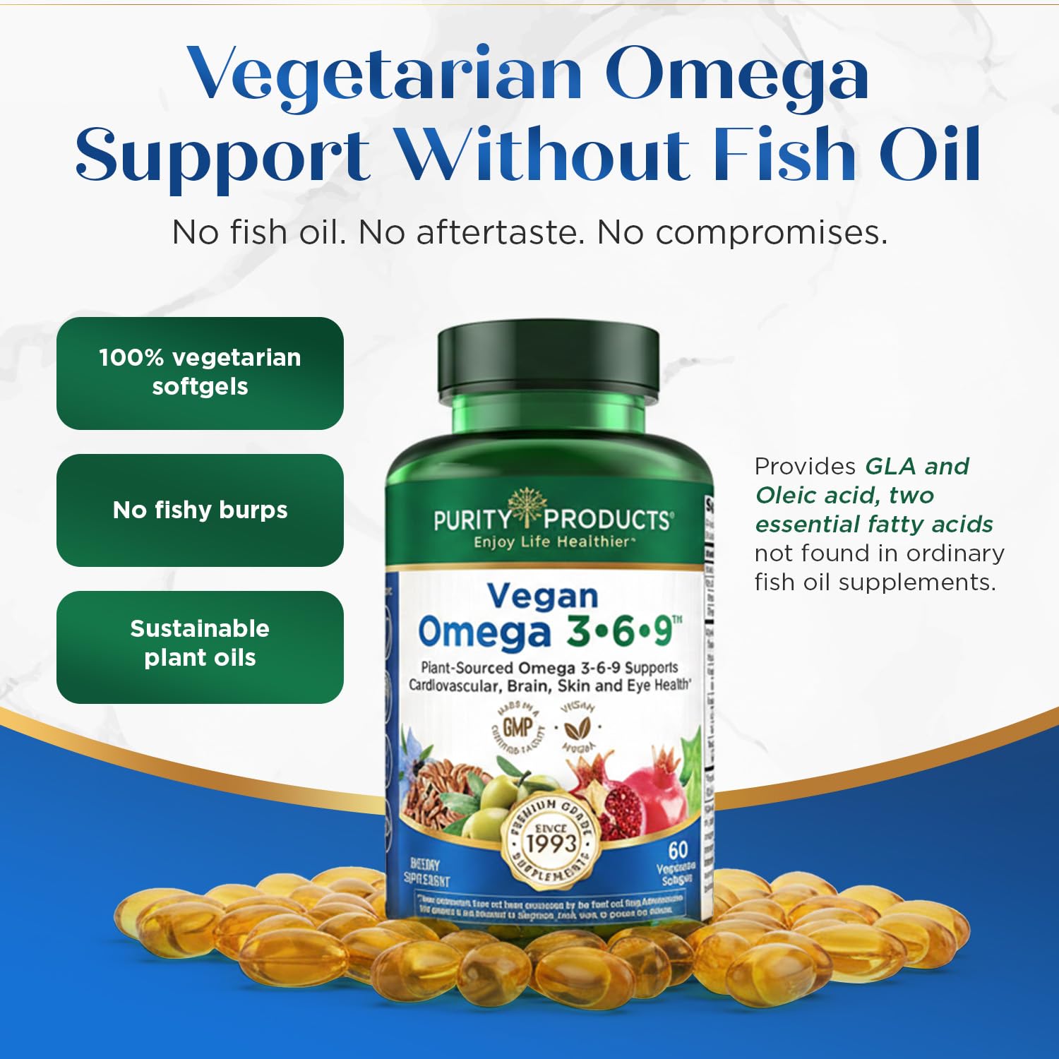Purity Products Omega 3-6-9 Vegan and Vegetarian Formula - “5 in 1” Essential Fatty Acid Complex - Scientifically Formulated Plant-Based Omega 3 6 9 Purity Products buy supplements canada