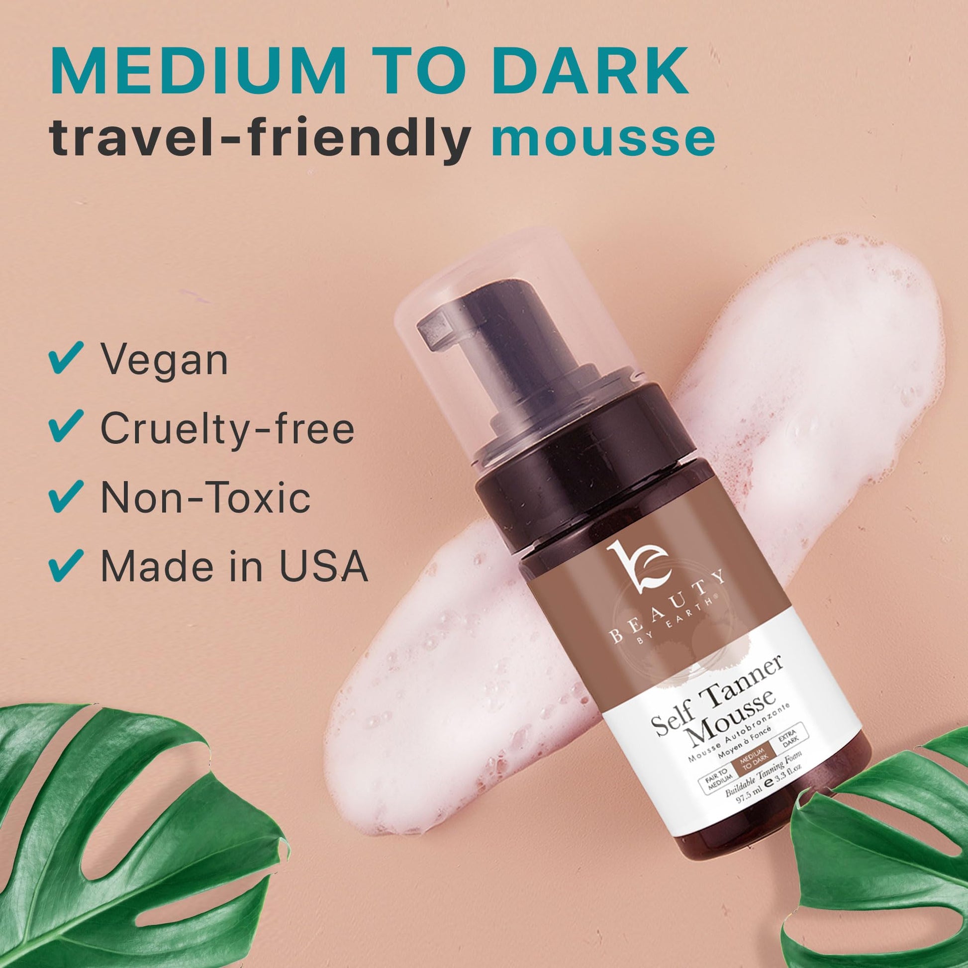 Self Tanner Tanning Mousse Kit - USA Made with Natural & Organic Ingredients Beauty by Earth buy supplements canada