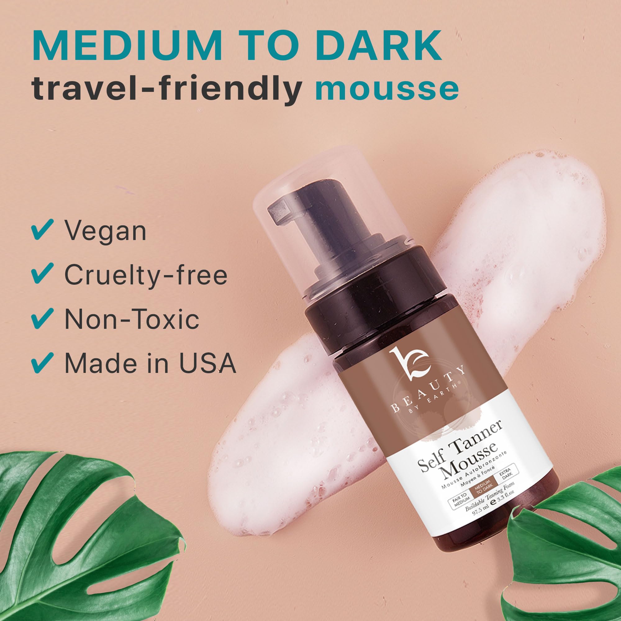 Self Tanner Tanning Mousse Kit - USA Made with Natural & Organic Ingredients Beauty by Earth buy supplements canada