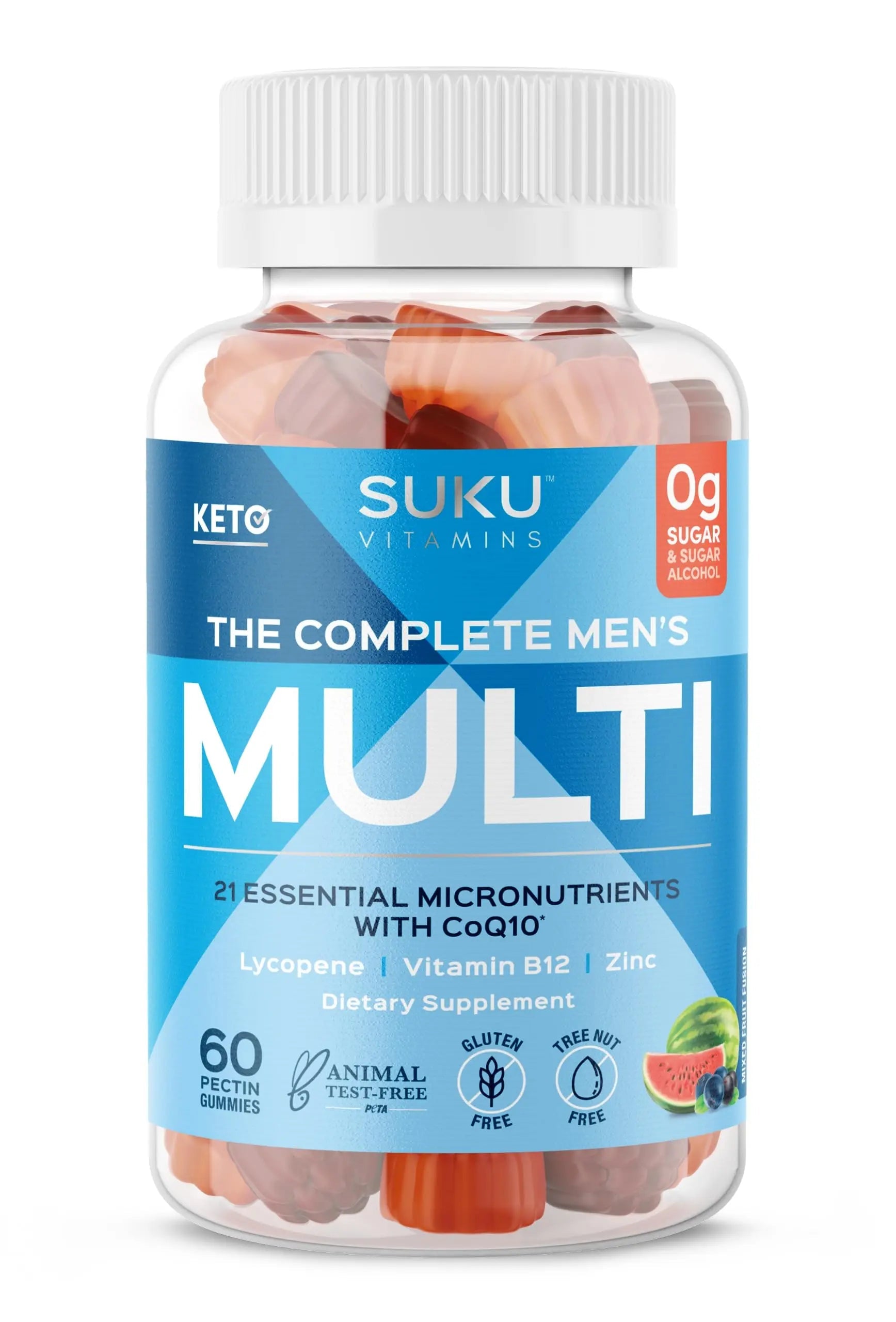SUKU Men's Daily Multivitamin Gummies – Vitamins A, B12, C, D3, E, Zinc, CoQ10 & Lycopene – Prostate, Heart & Immune Support SUKU buy supplements canada