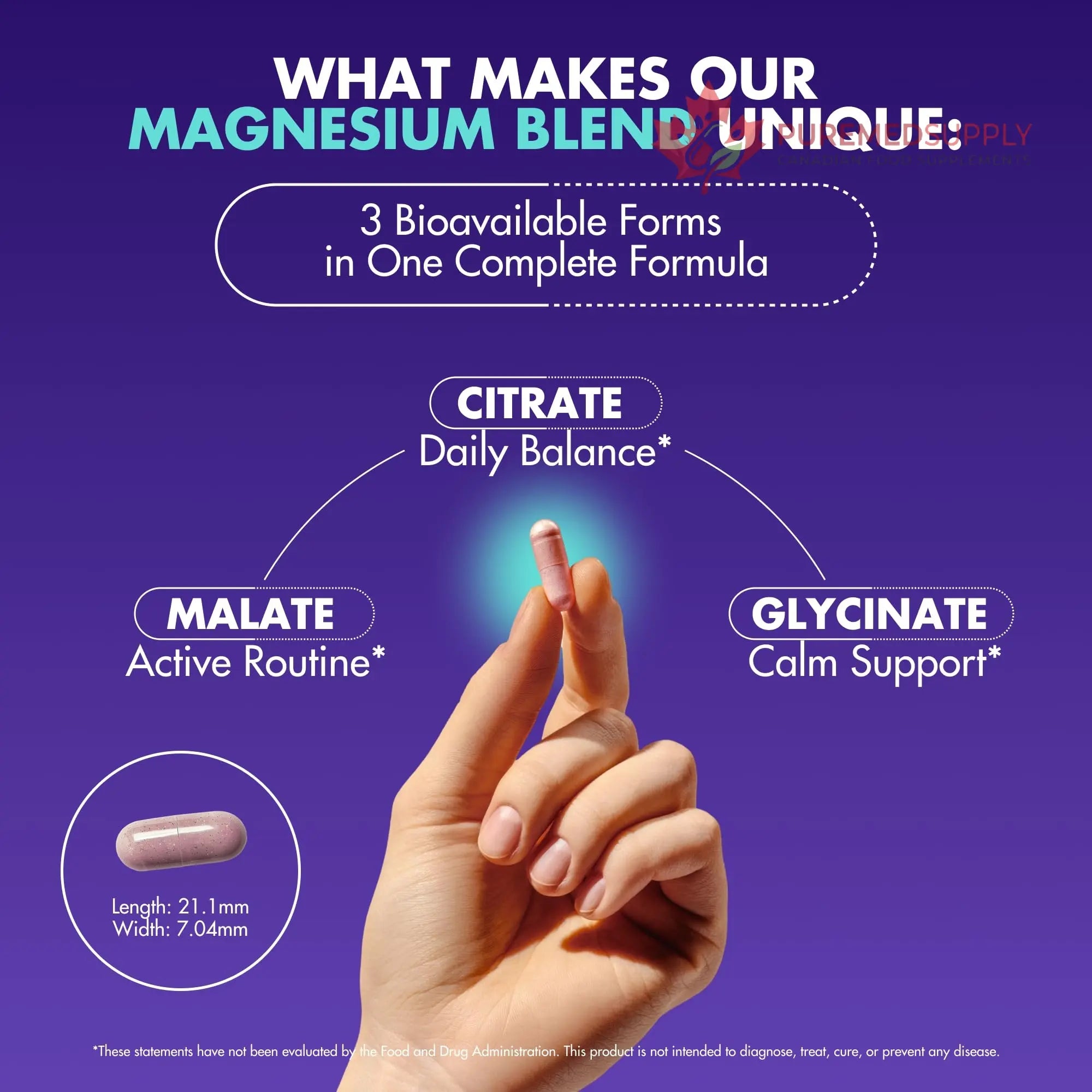 Magnesium Complex 2,150MG, High Absorption Capsules with Magnesium Glycinate, Citrate & Malate, Plus Vitamin B6, B2, Folate & Beet Root, Vegan, Non-GMO, No Artificial Additives, 90 Capsules Secret Element buy supplements canada