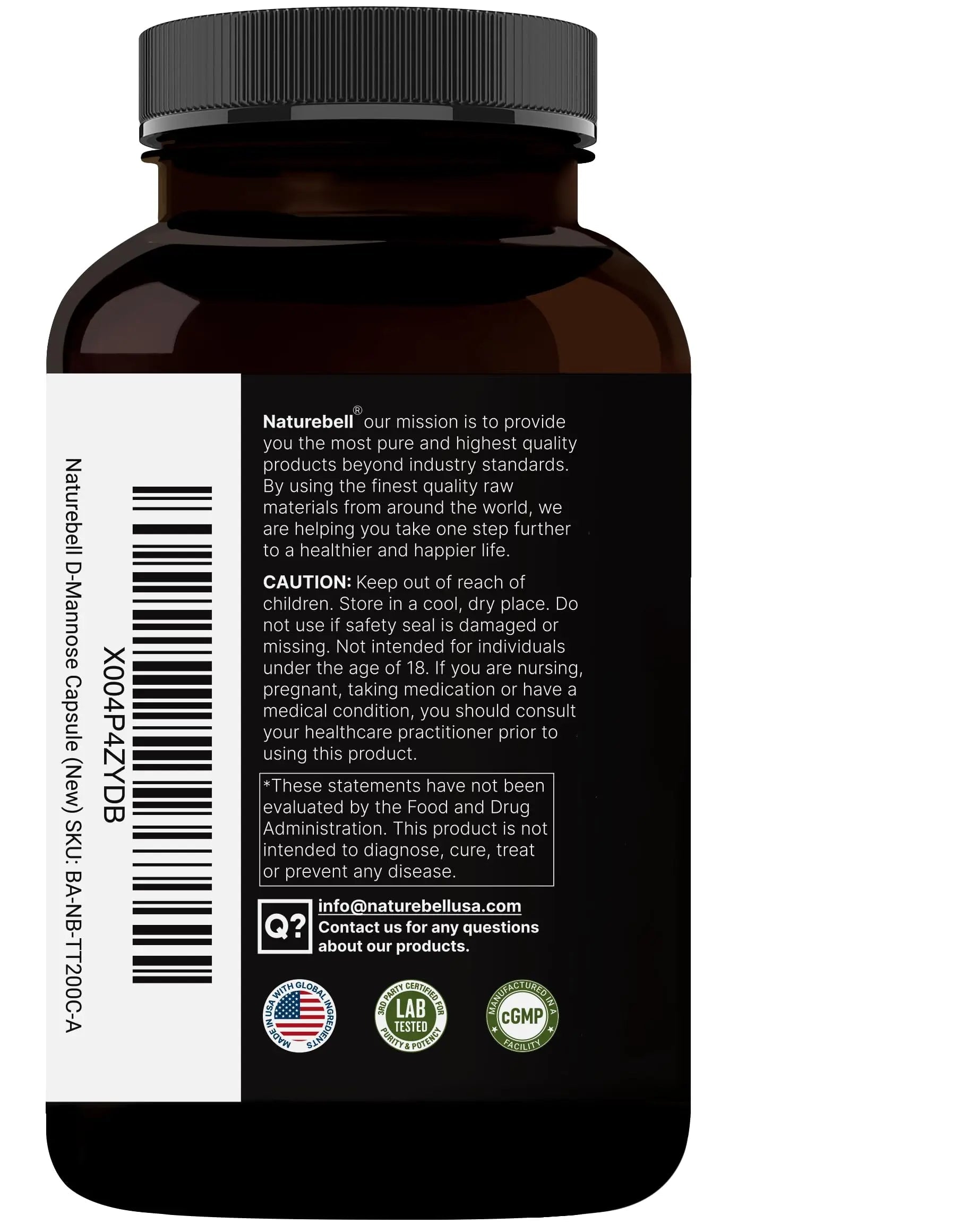 NatureBell D-Mannose 500mg Capsules (2,000mg Per Serving) | 240 Veggie Capsules + Cranberry Concentrate 40mg – Fast Acting Urinary Tract Health Pills – Ultra UTI Support for Women & Men NatureBell buy supplements canada