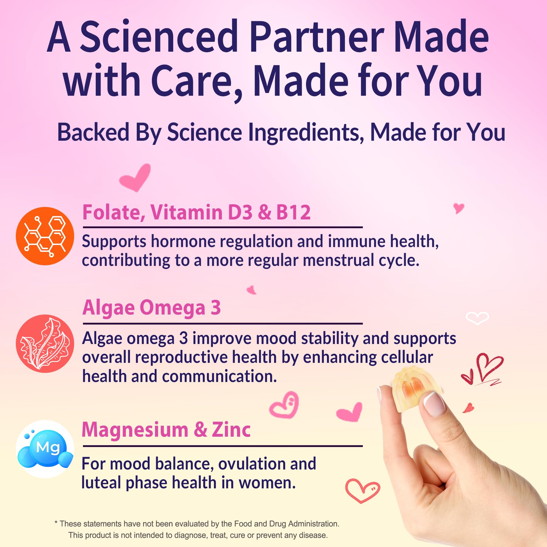 Myo-Inositol & D-Chiro Inositol, Hormone Balance for Women | Sugar Free Inositol Gummies w/Omega 3, MTHF Folate, Vitamin D3, B12, Magnesium & Zinc for Ovarian Health, Ideal 40:1 Ratio, Vegan, 60 Cts NEVISS buy supplements canada