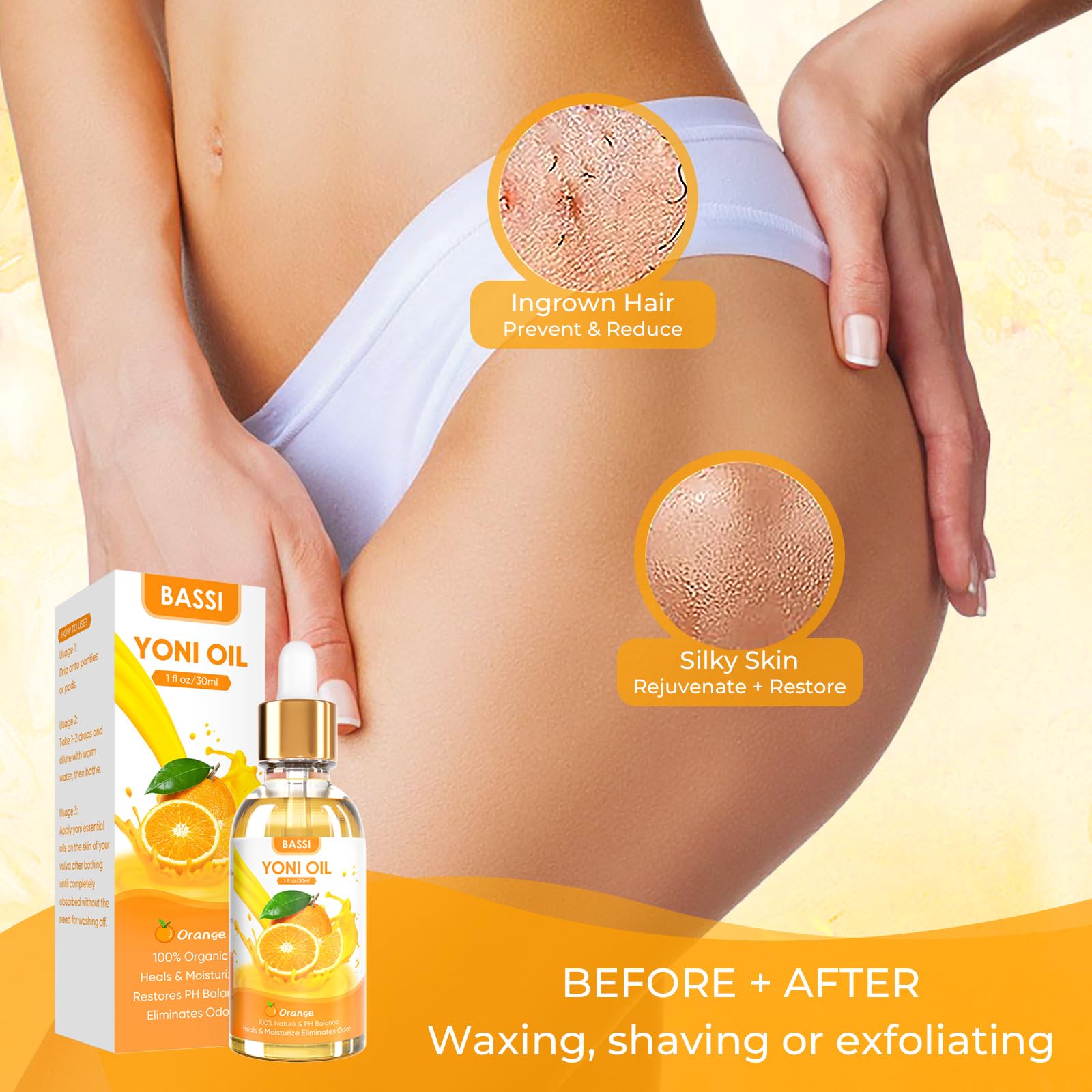 BASSI 2PCS Yoni Oil Organic Feminine Oil Vaginal Moisturizer - Ph Balance for Women - Feminine Deodorant BASSI buy supplements canada
