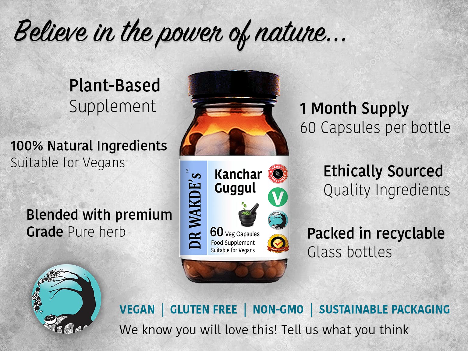 DR WAKDE's Kanchnar Guggul (60 Veg Caps, Ayurvedic Supplement, Vegan, Herbal, Natural, Made in the UK) DR WAKDE's buy supplements canada