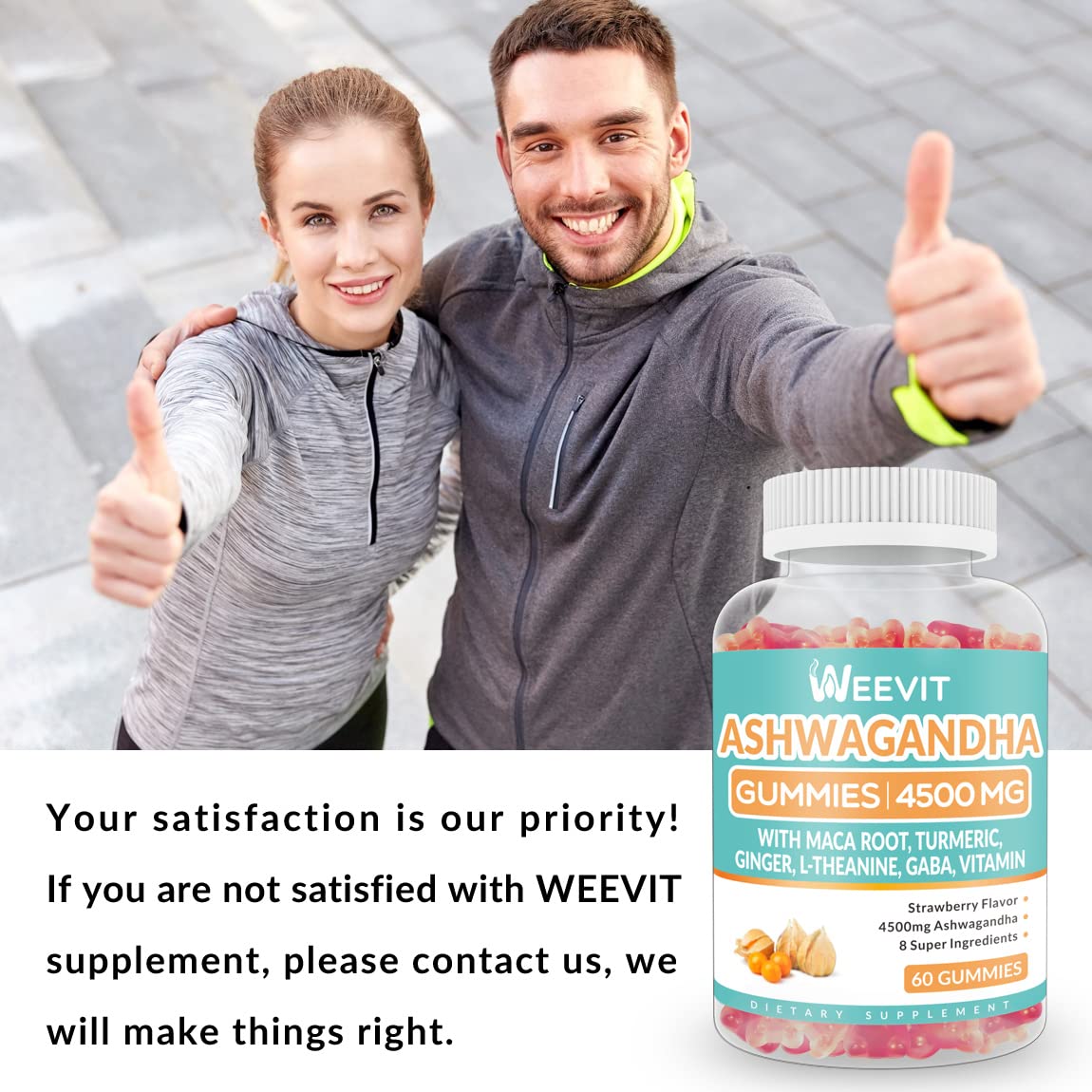 Ashwagandha Gummies 4500mg for Women & Men, Ashwagandha Gummy with Maca Root WEEVIT buy supplements canada