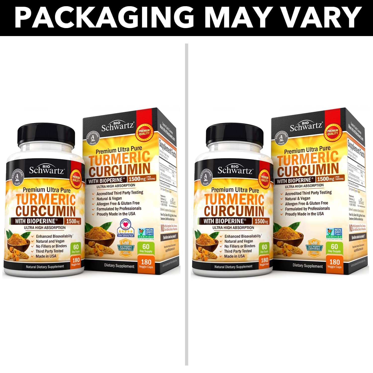 Turmeric Curcumin with Black Pepper Extract 1500mg - High Absorption BioSchwartz buy supplements canada
