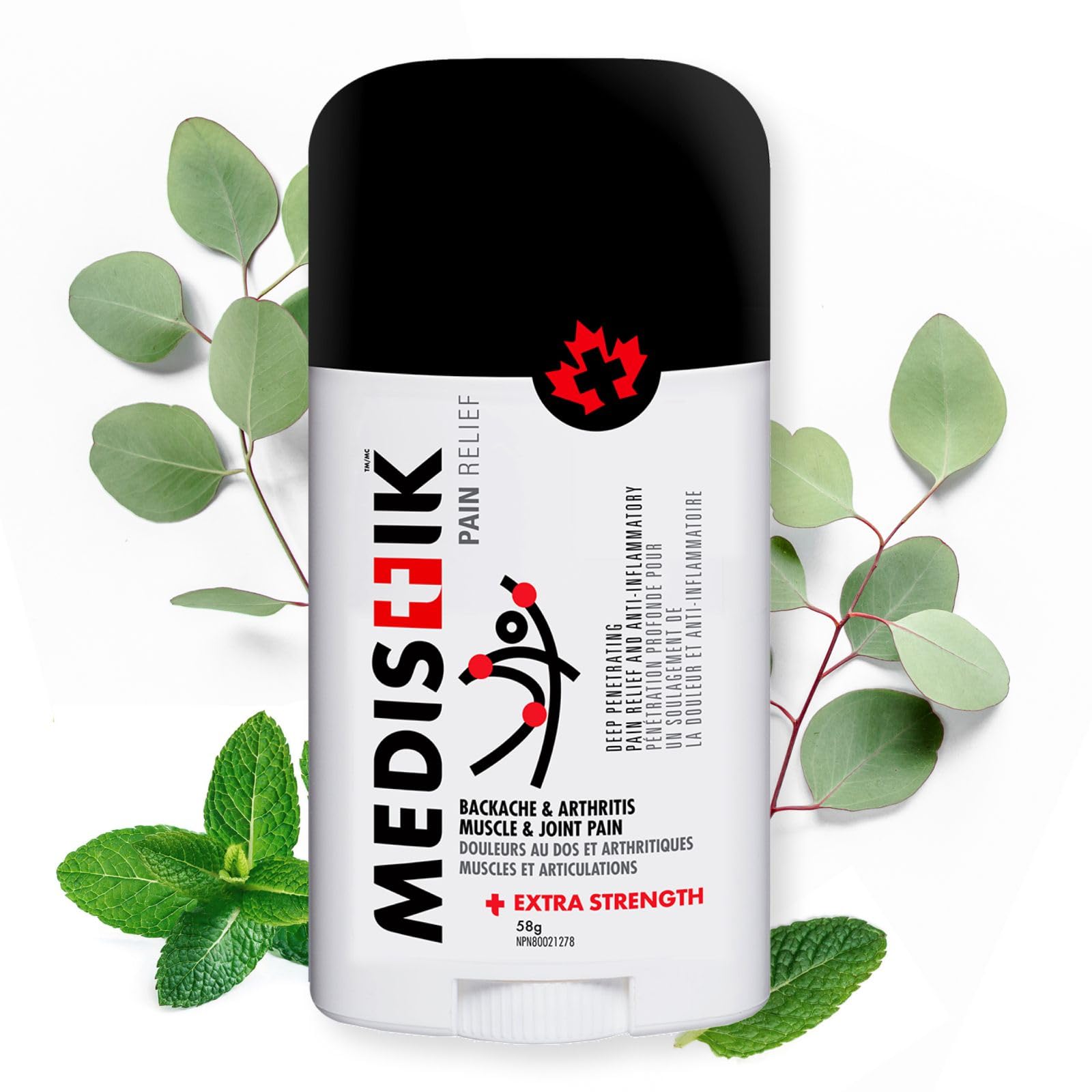 Medistik Extra Strength Pain Relief Stick. Long Lasting Topical Pain Reliever for Backache, Muscle & Joint Pain, 58g (One Pack) Medistik buy supplements canada