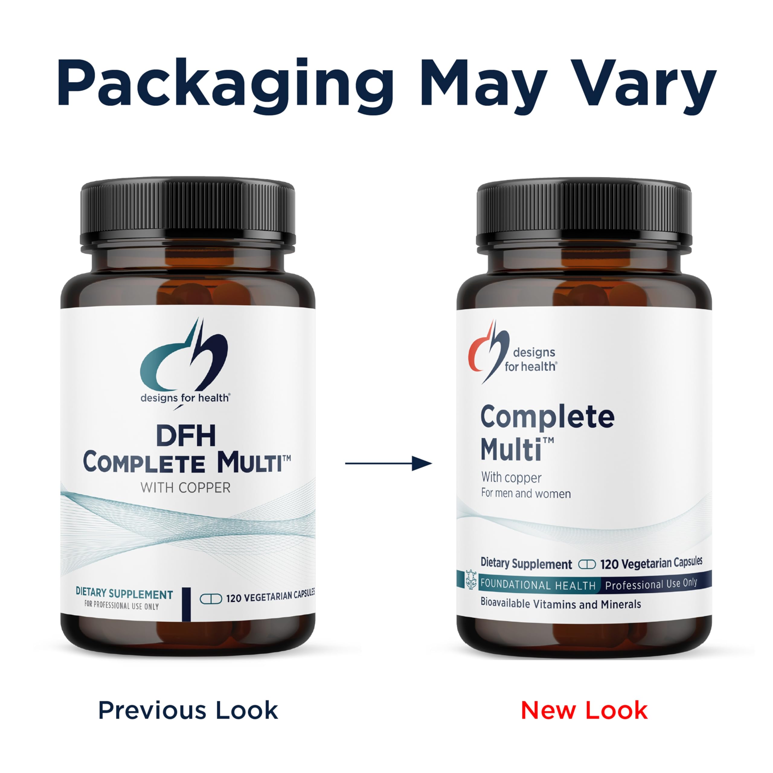 Designs for Health DFH Complete Multi with Copper - Comprehensive Multi Vitamin + Mineral Supplement with Folate, 1000 IU Vitamin D, Immune Support Vitamins - Multivitamin with No Iron (120 Capsules) Designs for Health buy supplements canada