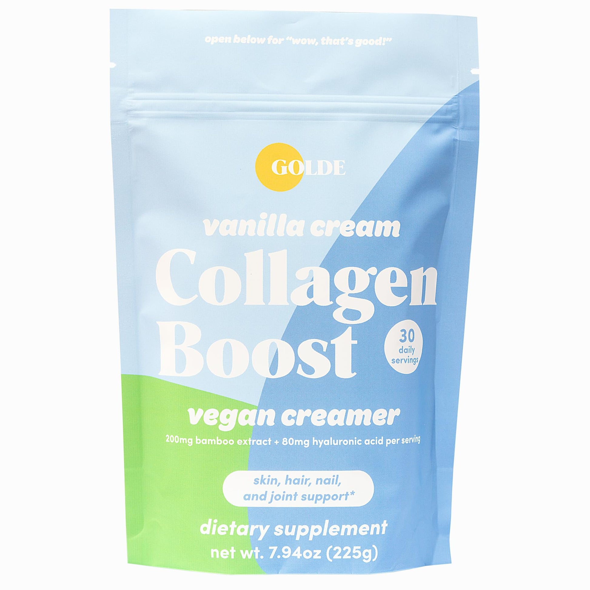 GOLDE - Collagen Boost Vegan Creamer - Vanilla Cream - Plant Based Collagen Supplement w/Hyaluronic Acid, Biotin, & Bamboo Extract - Supports Hair, Skin, & Nail Health - 30 Servings GOLDE buy supplements canada