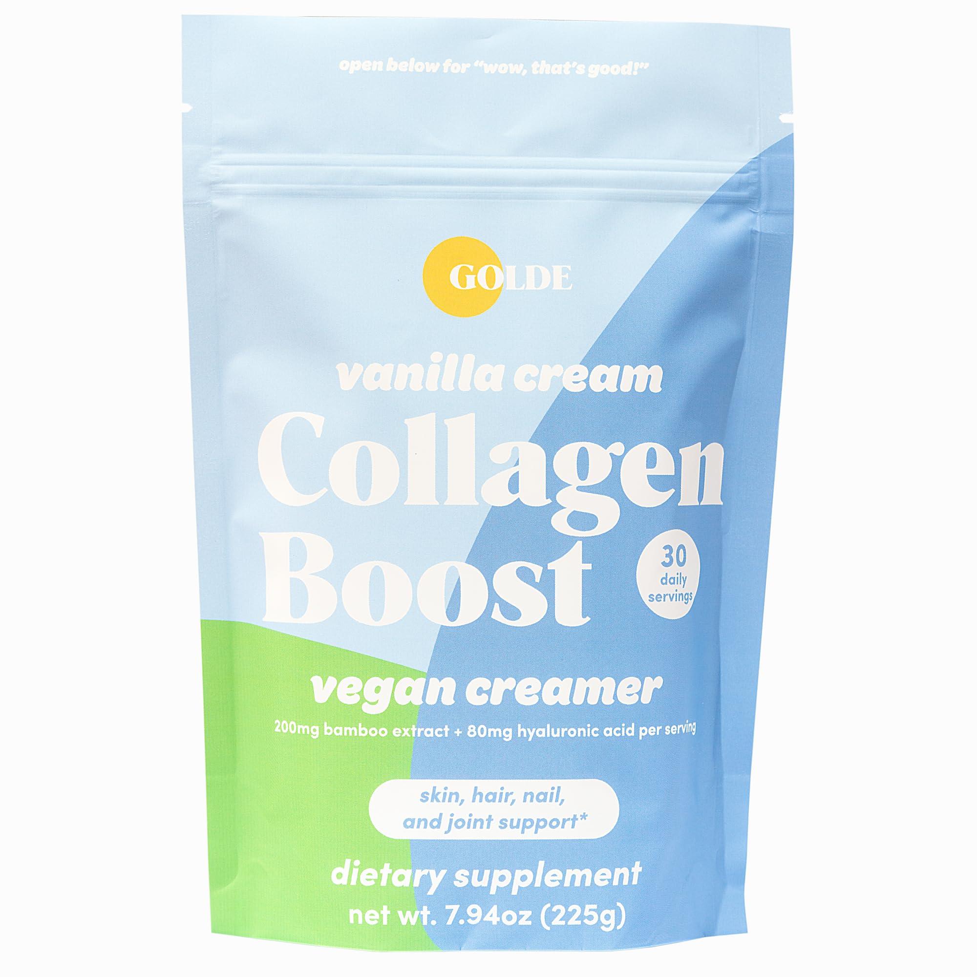 GOLDE - Collagen Boost Vegan Creamer - Vanilla Cream - Plant Based Collagen Supplement w/Hyaluronic Acid, Biotin, & Bamboo Extract - Supports Hair, Skin, & Nail Health - 30 Servings GOLDE buy supplements canada