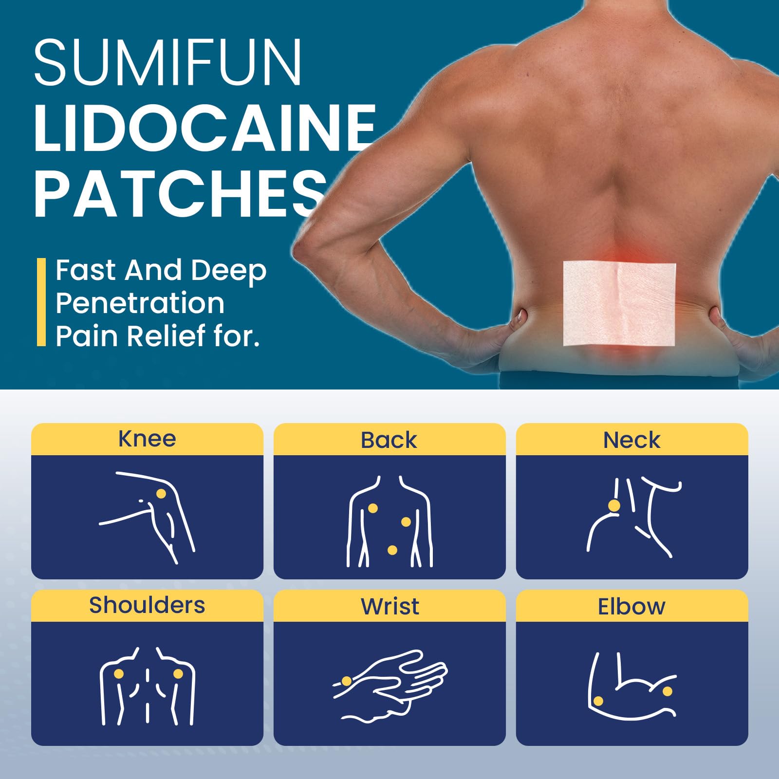 Sumifun 4% Lidocaine Pain Relief Patches 30 Count Maximum Strength Numbing Gel Patch for Back Knee Neck Joint Ache Muscle Soreness Topical Analgesic Sumifun buy supplements canada