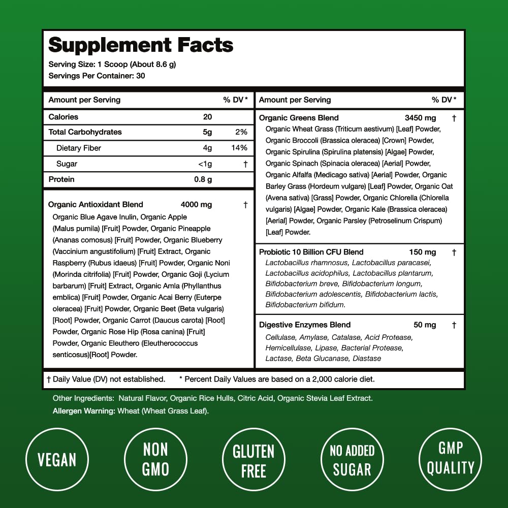 NutraChamps Super Greens Powder Premium Superfood | 20+ Organic NutraChamps buy supplements canada