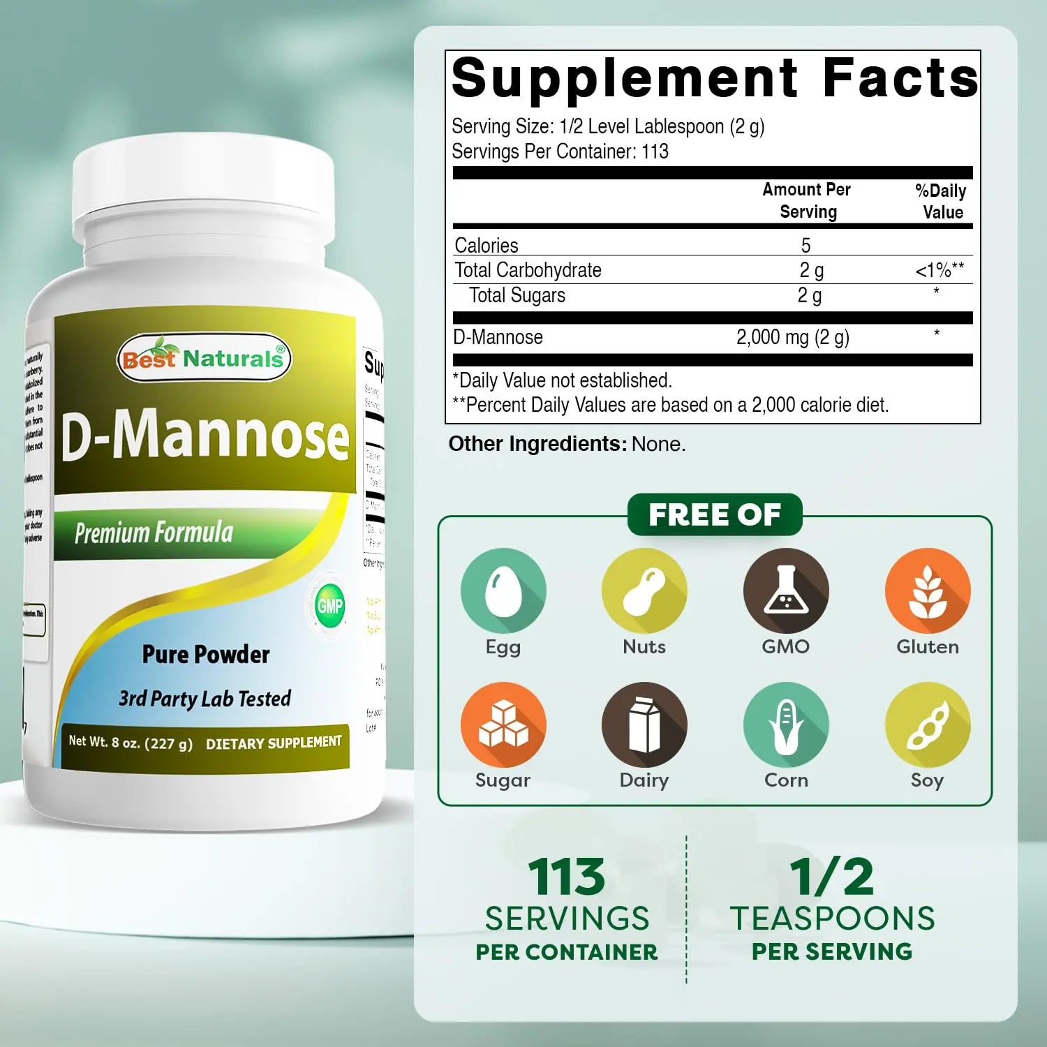 Best Naturals D-Mannose Pure Powder - Urinary Tract Cleanse Supplement - 8 OZ Best Naturals buy supplements canada