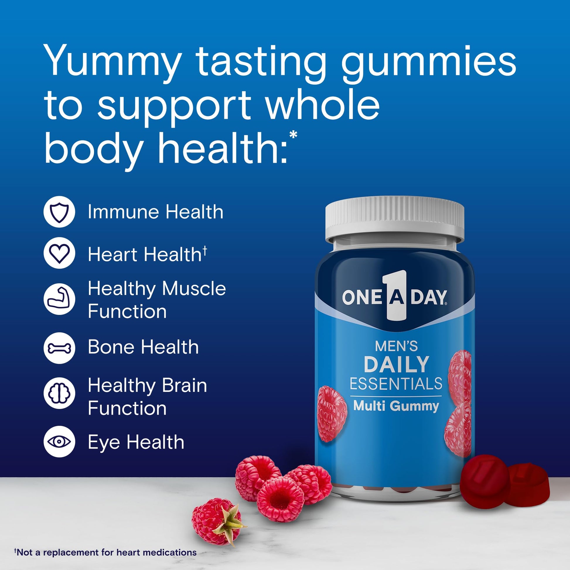 One A Day Men’s Daily Essentials Multivitamin Gummies, Multivitamin for Men, Bone Health, Zinc, Raspberry Natural Flavor, 120 Gummies ONE A DAY buy supplements canada