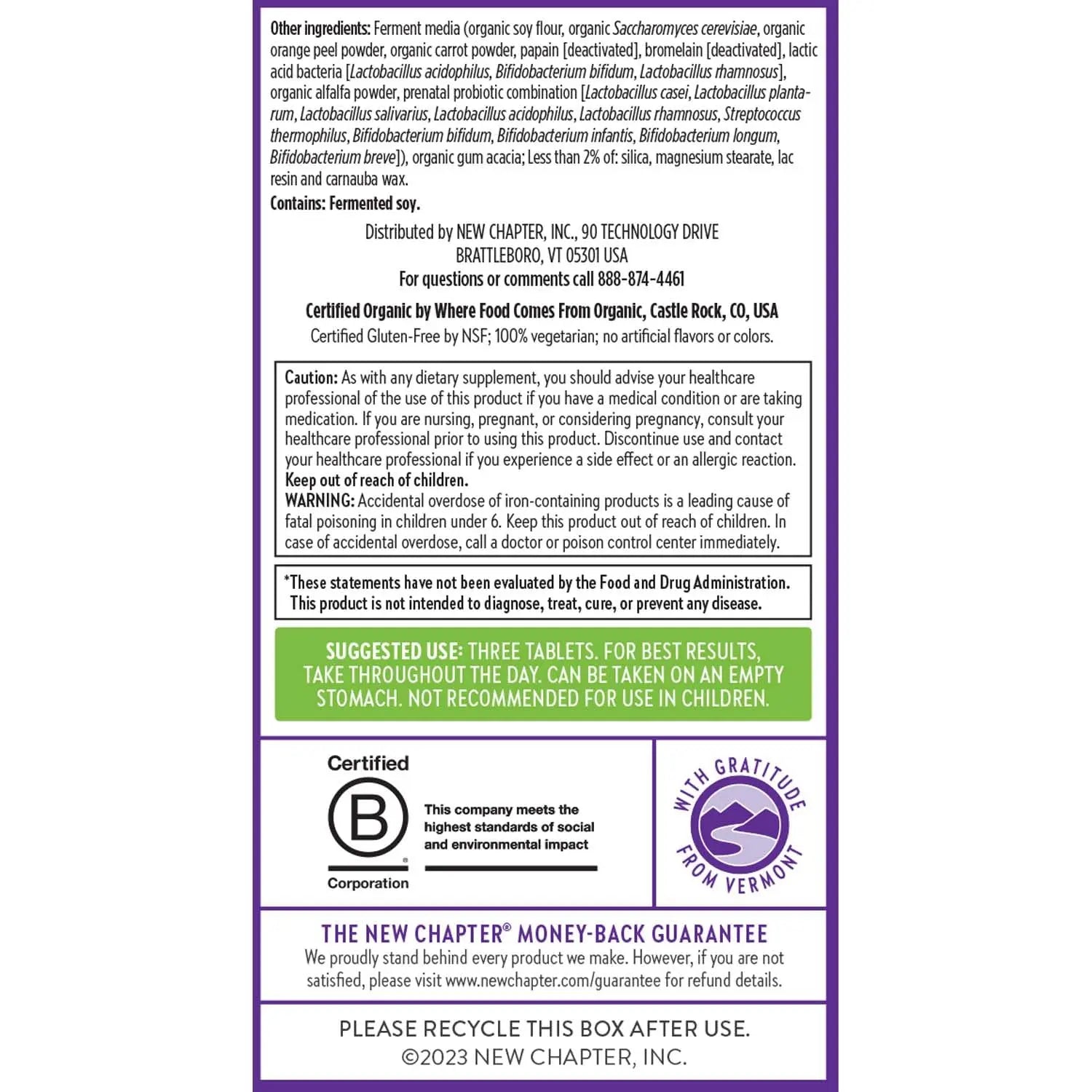 New Chapter Perfect Prenatal Vitamins, Organic Prenatal Vitamins, Non-GMO Ingredients for Healthy Baby & Mom - Folate (Methylfolate), Iron, Vitamin D3 New Chapter buy supplements canada