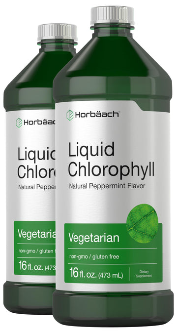 Chlorophyll Liquid Drops 100mg | 32 oz (2 x 16 oz Bottles) | Natural Peppermint Flavor Horbäach buy supplements canada