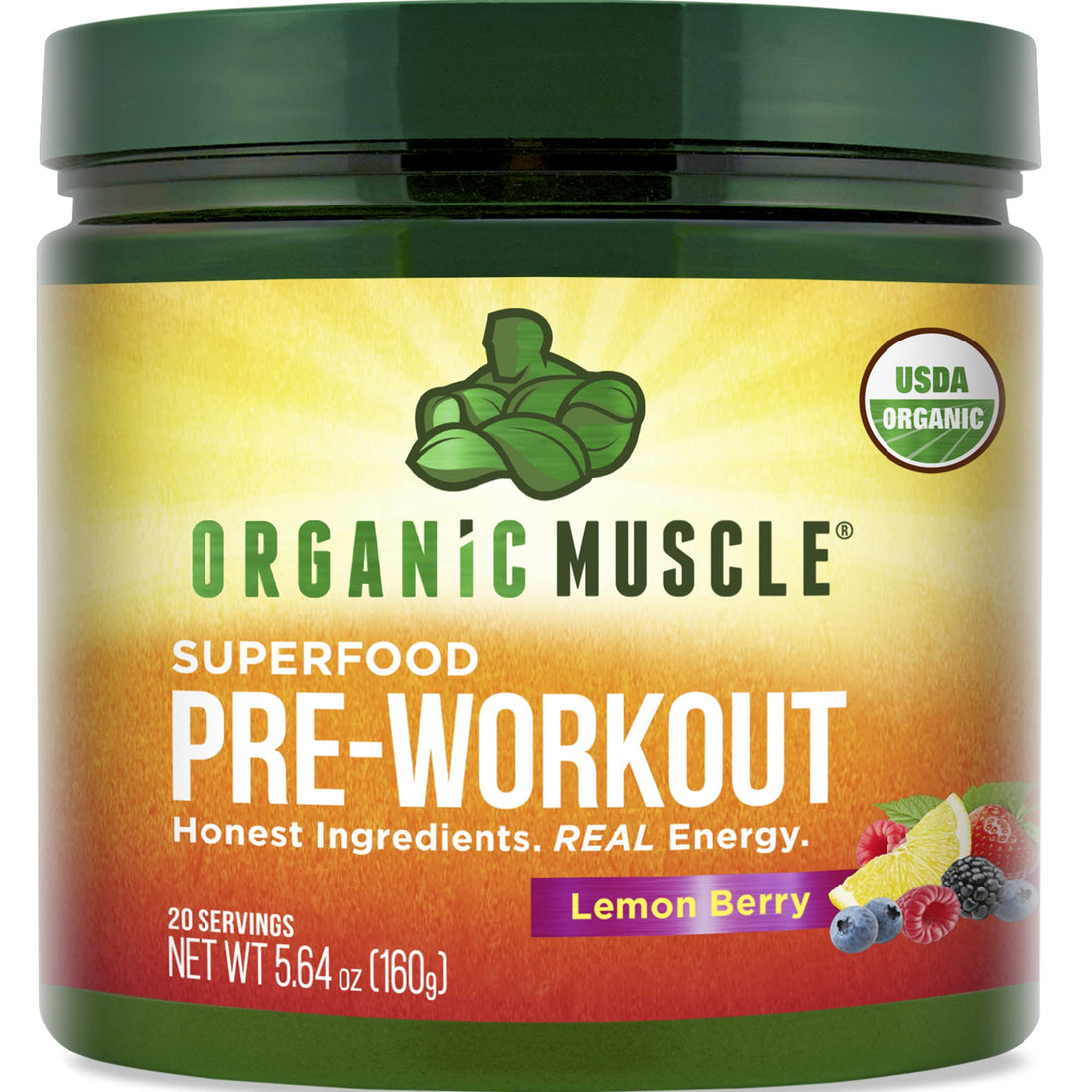 Organic Muscle Superfood Pre Workout Powder for Men & Women, Lemon Berry Organic Muscle buy supplements canada