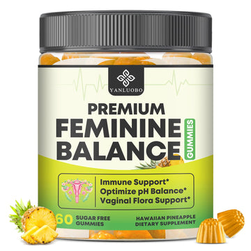 YANLUOBO Feminine Balance Probiotic Gummies - Women's Vaginal Health Support | PH Balance & Odor, Flora, Immune Support | Probiotics for Women, Vegan Pineapple Flavor, 60 Count YANLUOBO buy supplements canada