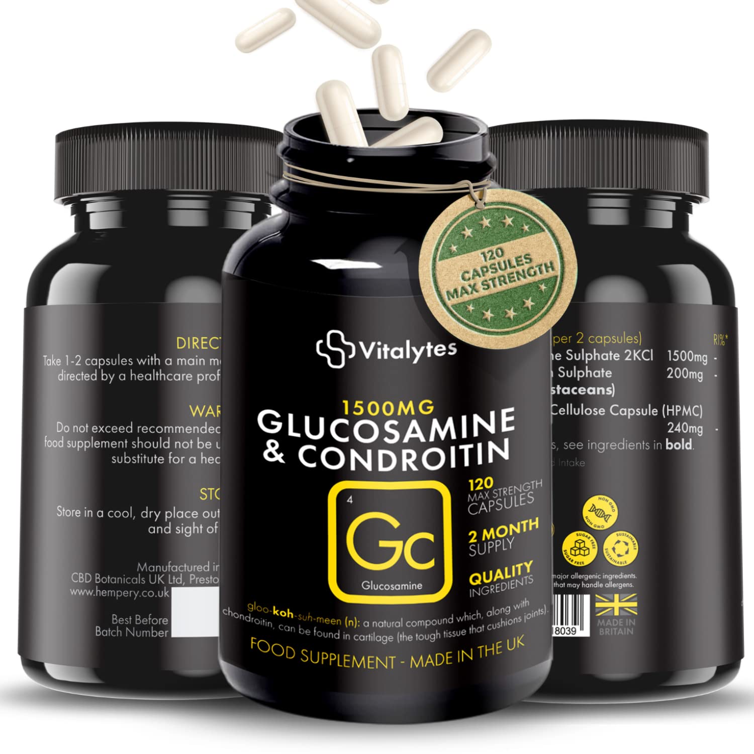 Vitalytes Marine Collagen Supplement 2400mg | 120 Marine Collagen Capsules Made in The UK Vitalytes buy supplements canada