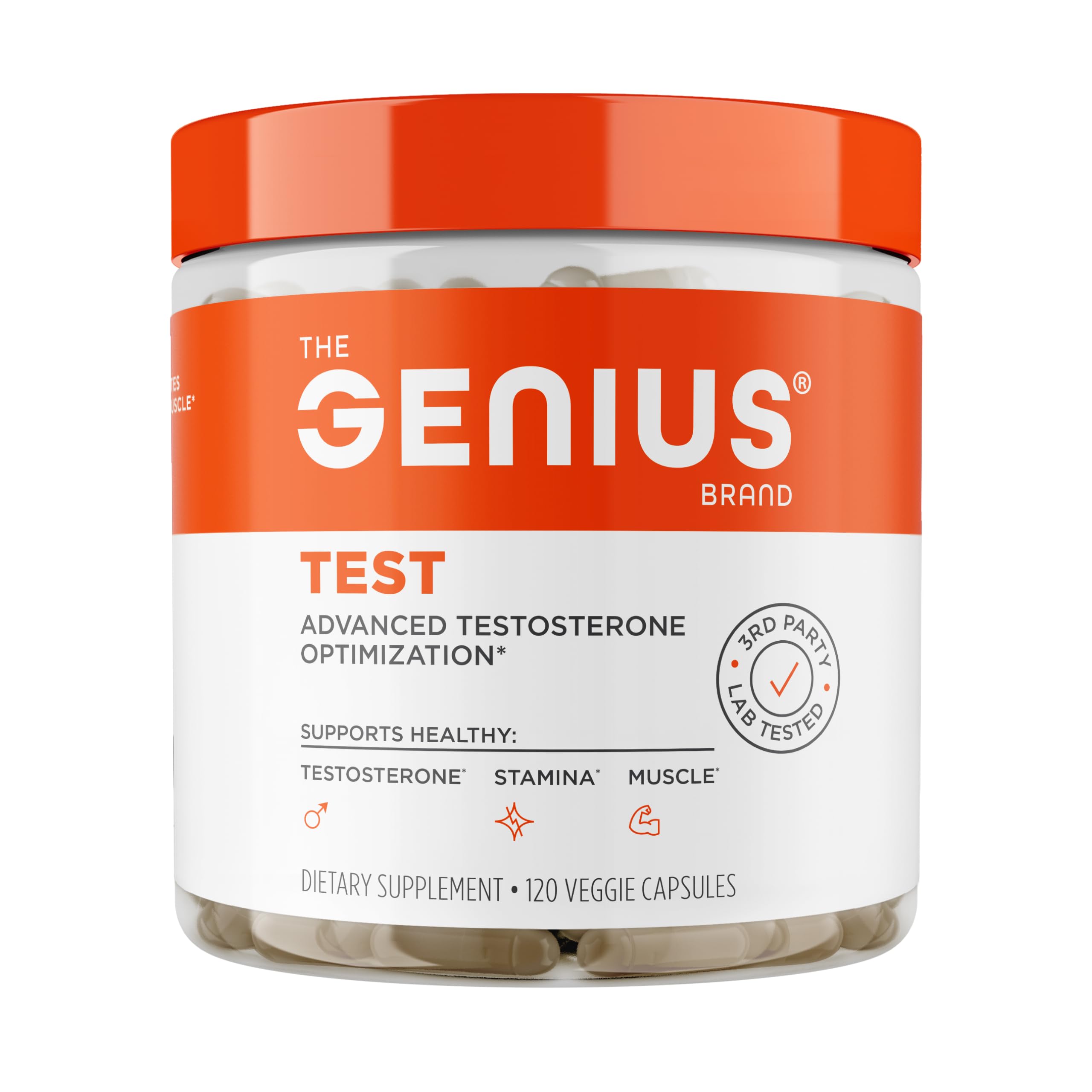 Genius Test, Advanced Testosterone Booster for Men - Natural Stamina, Endurance, Energy & Strength Enhancing Supplement - Lean Muscle Builder, Brain & Libido Support Male Supplements, 120 Veggie Pills The Genius Brand buy supplements canada