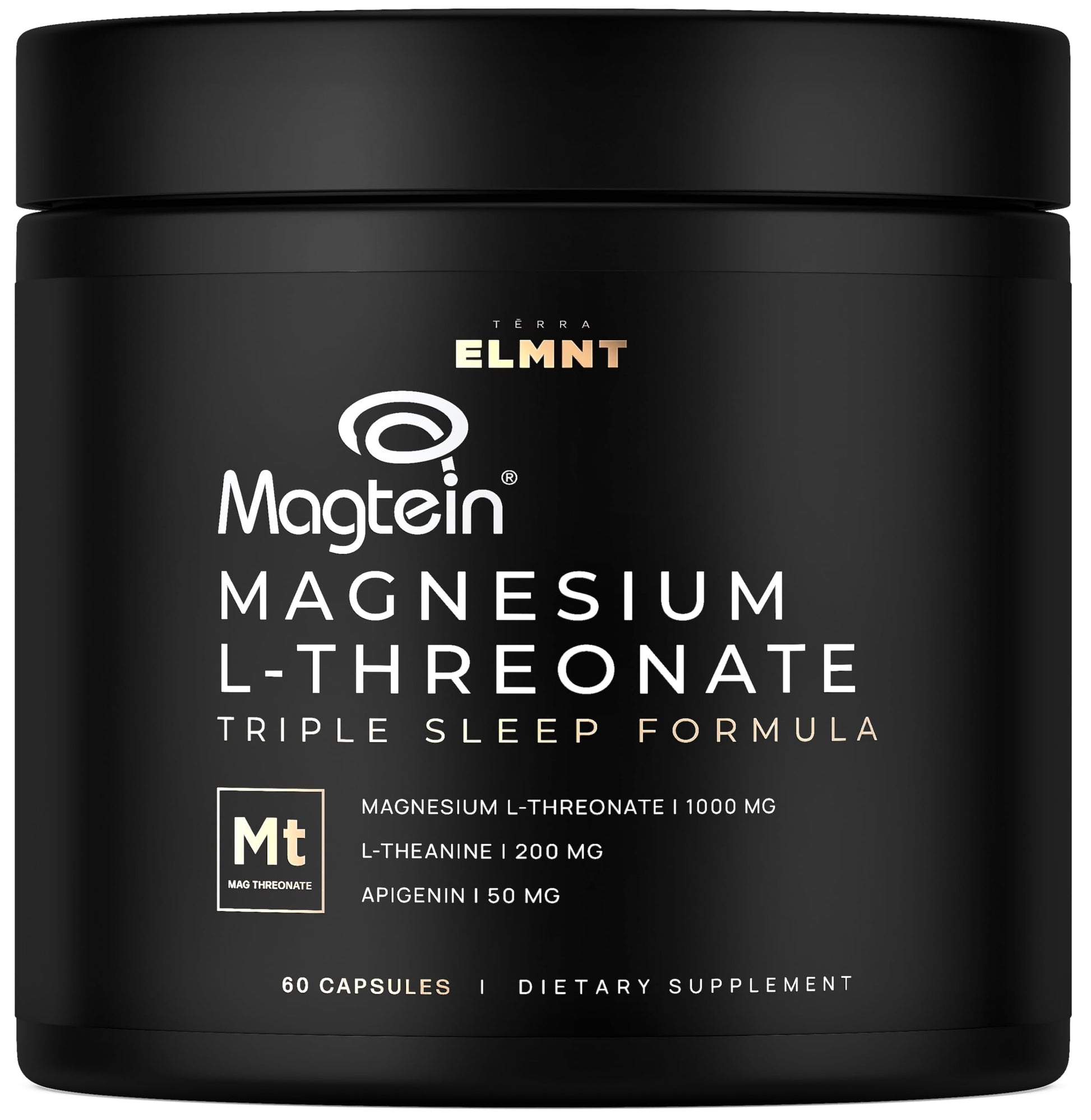Triple Sleep Magnesium L-Threonate w. Apigenin, Theanine & Magtein Magnesium L Threonate - High Absorption Magnesium Supplement Capsules TERRA ELMNT buy supplements canada