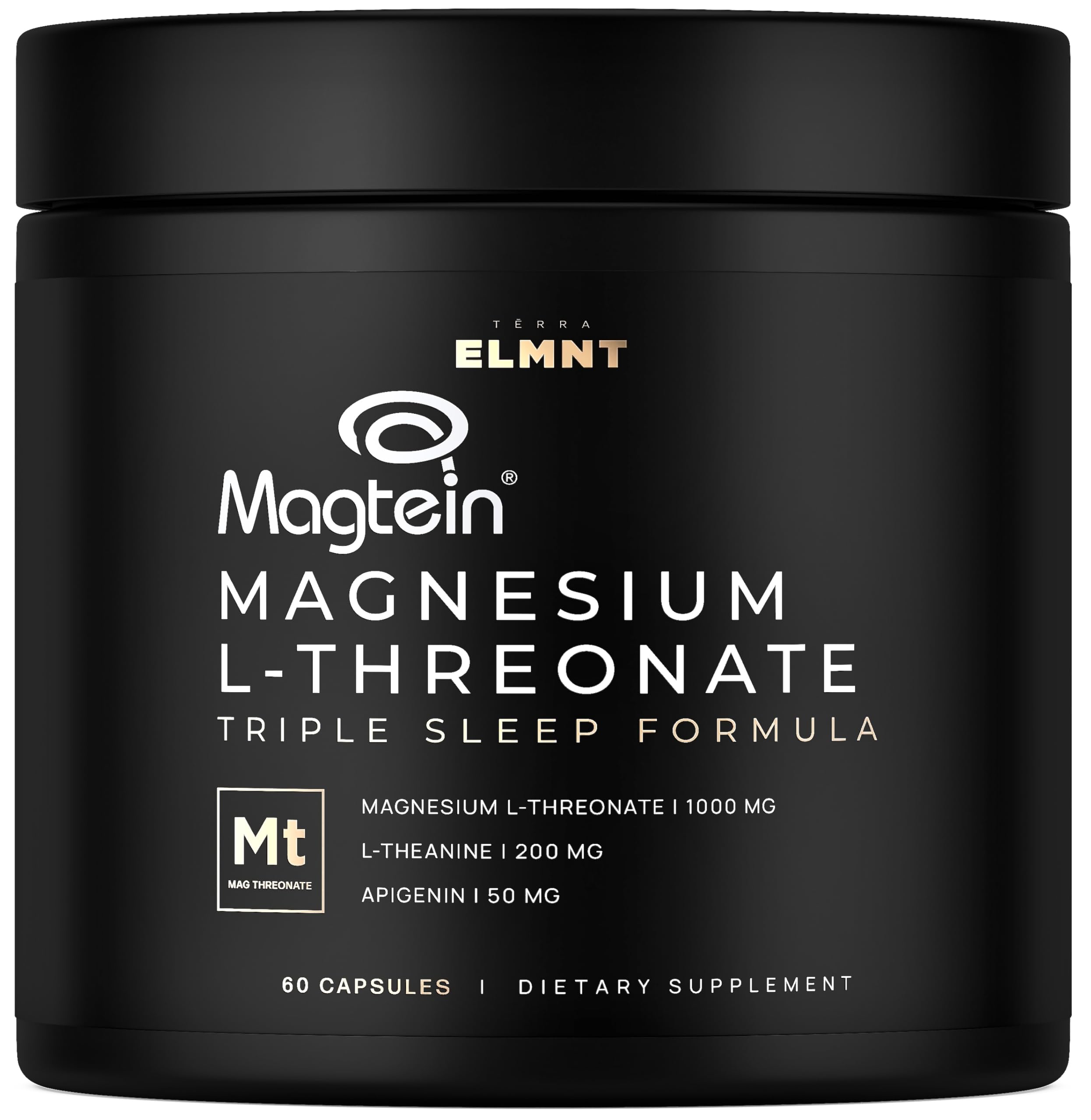 Triple Sleep Magnesium L-Threonate w. Apigenin, Theanine & Magtein Magnesium L Threonate - High Absorption Magnesium Supplement Capsules TERRA ELMNT buy supplements canada