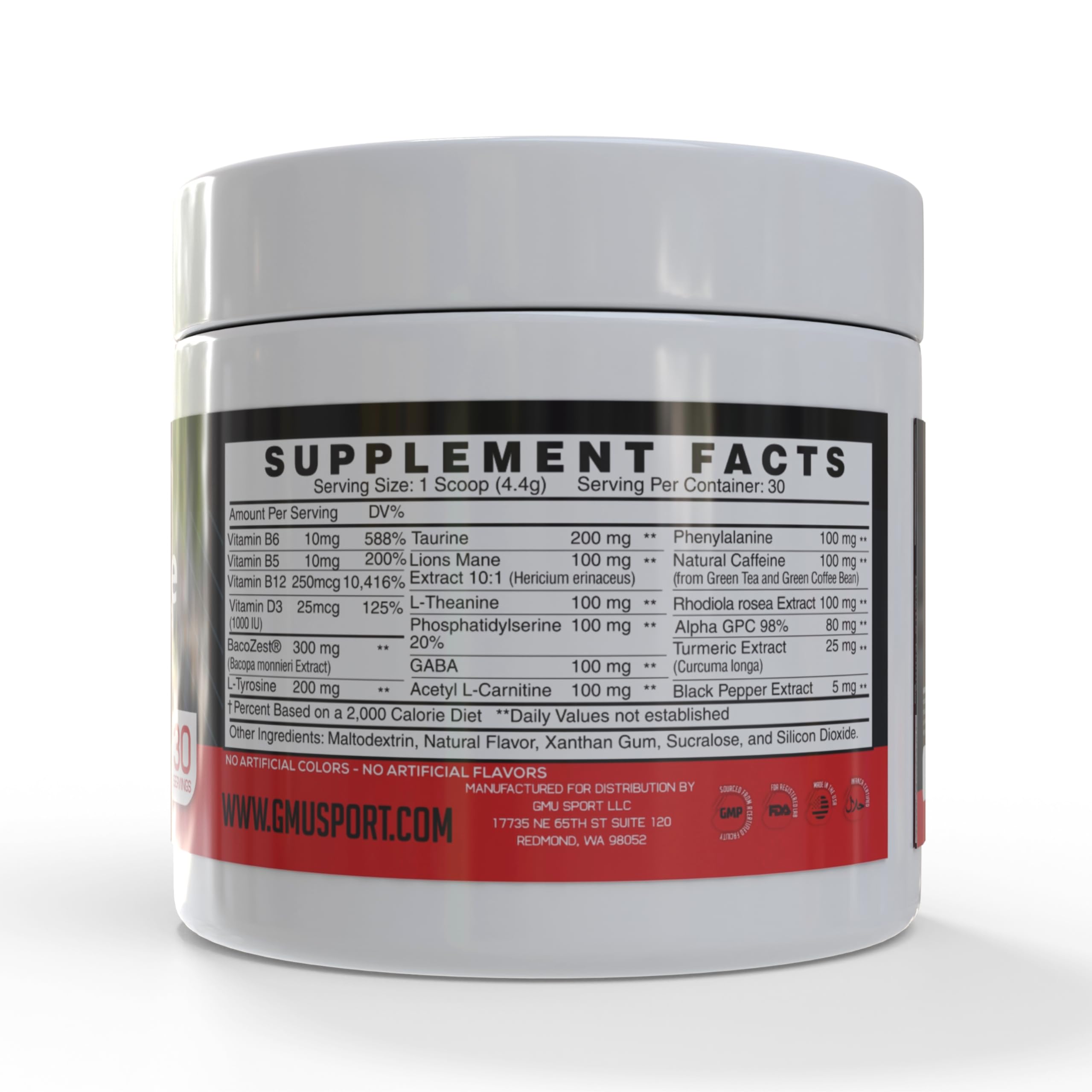 GMU SPORT Nootro-Prime Brain Boost - Focus Brain Supplement - Mushroom Supplement Powder with Alpha GPC, Nootropic Brain Supplements for Memory and Focus with Lions Mane, 30 Servings, Tropical Flavor GMU SPORT buy supplements canada