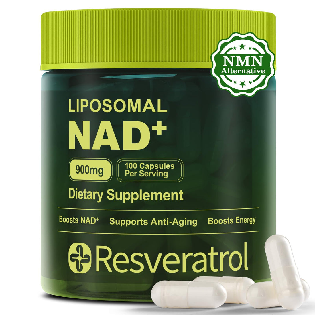 BOSNETHUINH NAD+ Supplement, NAD Nicotinamide Riboside Resveratrol, Liposomal NAD - NMNH Supplement Alternative for Anti-Aging, Mental Clarity & Cellular Energy 100 Capsules BOSNETHUINH buy supplements canada