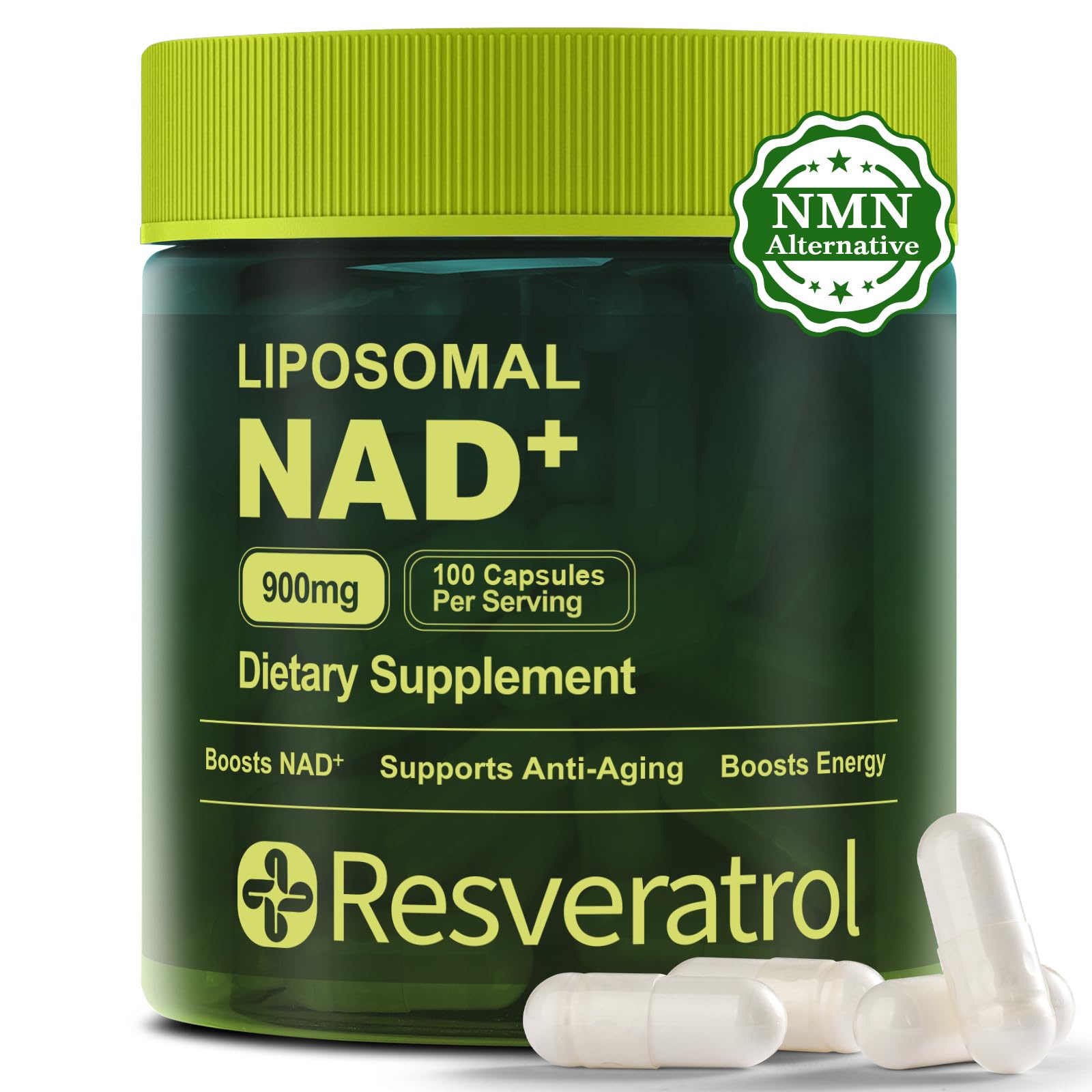BOSNETHUINH NAD+ Supplement, NAD Nicotinamide Riboside Resveratrol, Liposomal NAD - NMNH Supplement Alternative for Anti-Aging, Mental Clarity & Cellular Energy 100 Capsules BOSNETHUINH buy supplements canada