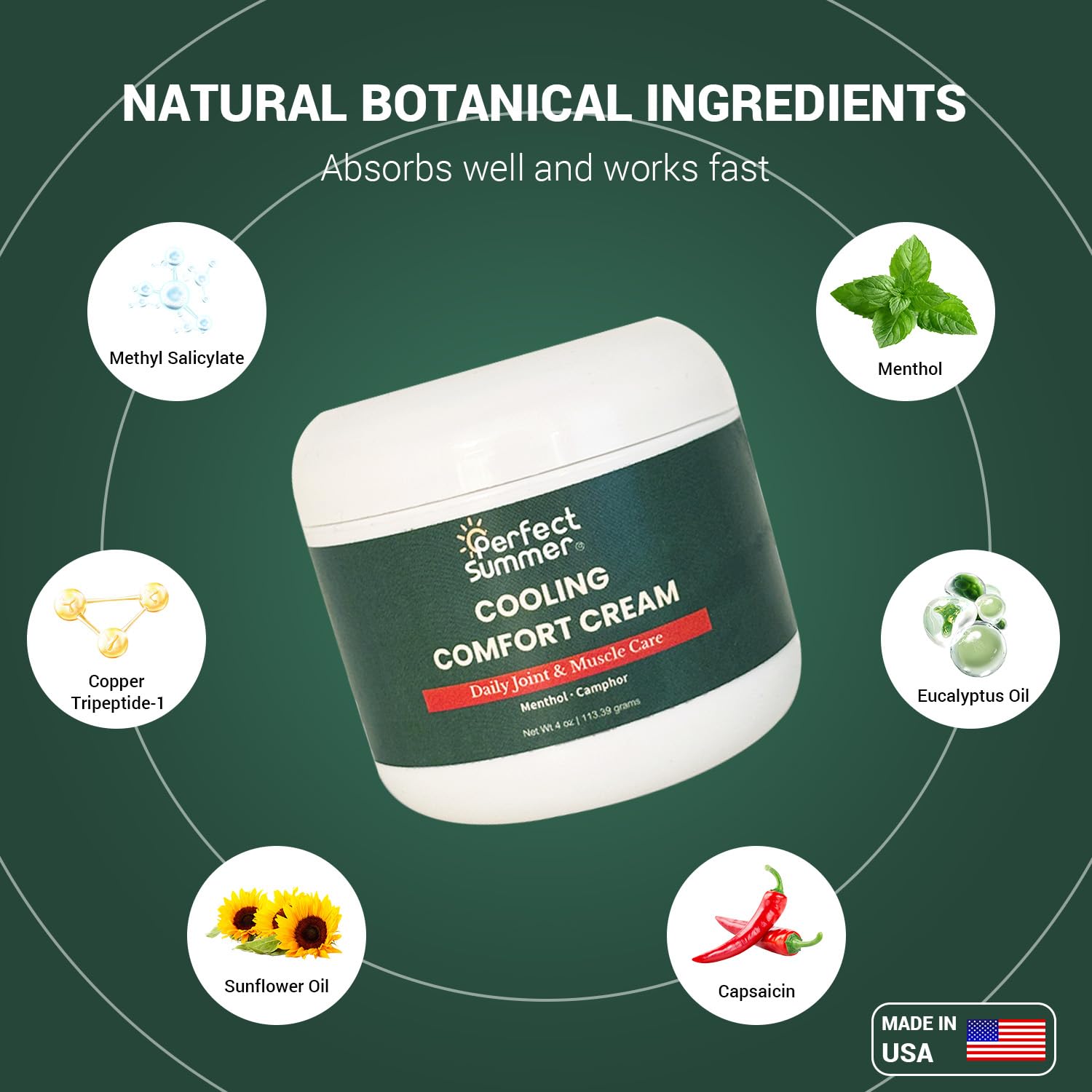 Perfect Summer Cooling Comfort Cream – Muscle Rub & Joint Care – Cooling Relief for Back, Neck, Shoulders & Knees – Non-Greasy, Fast-Absorbing Topical Cream, 4 oz Generic buy supplements canada